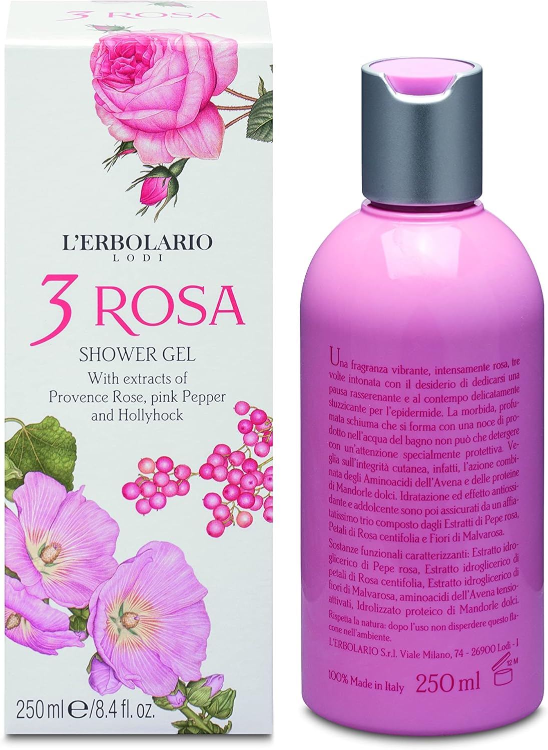 Lerbolario 3 Rosa Shower Gel for Women Shower Gel, 250 Ml image number 2