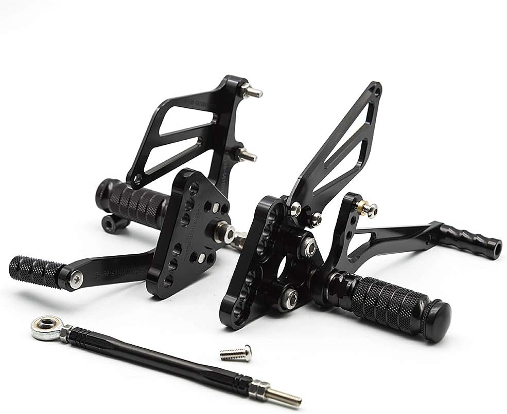 FXCNC CNC K5 K6 Billet Adjustable Motorcycle Rearset Foot Pegs Rear Set Footrests Compatible with GSXR1000 GSX-R1000 2005 2006