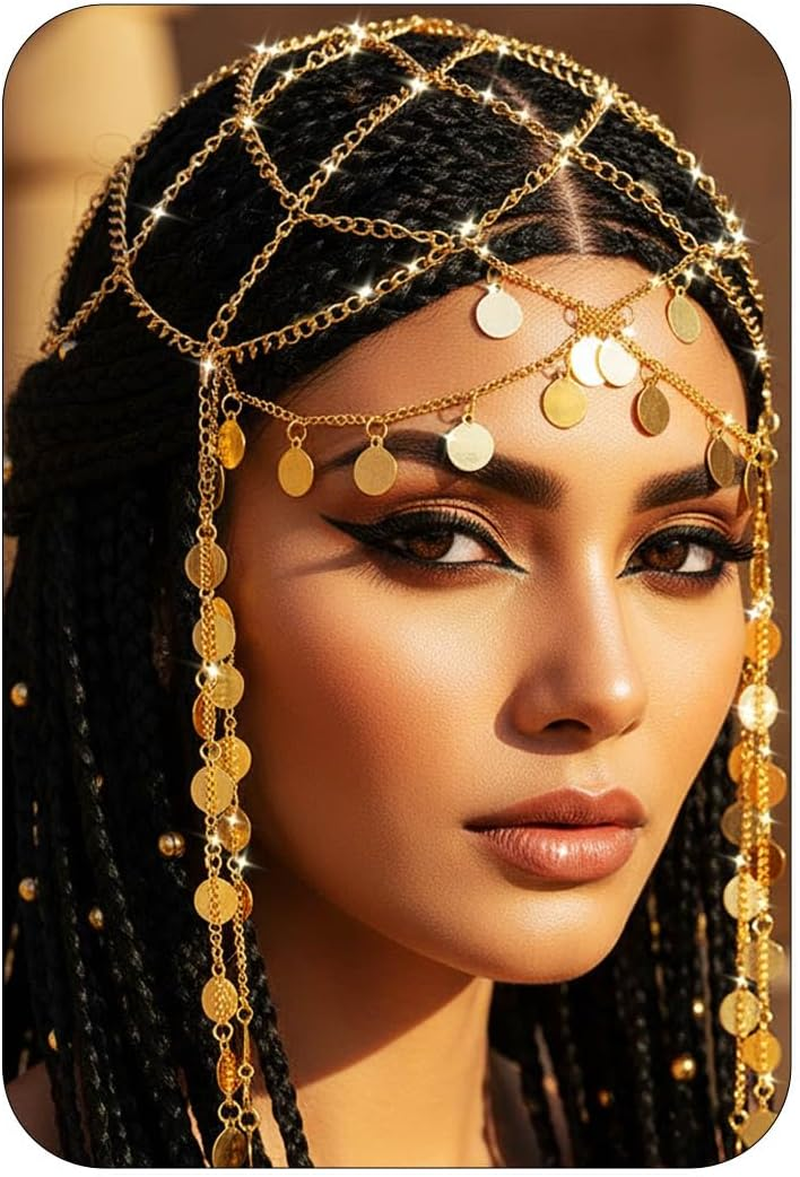 Fashband Gold Sequin Tassel Headband Festival Costume Party Headwear Hair Accessories for Women image number 6