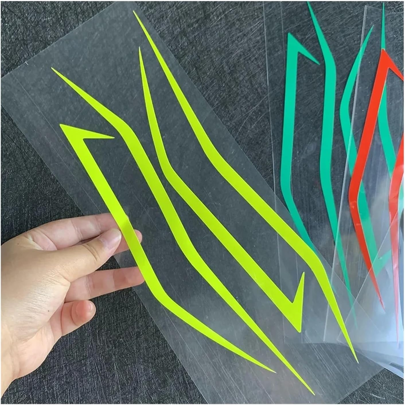 4PCS Motorcycle Fairing Sticker Decoration Reflective Cool Front Pull Headlight Decals Compatible with Ninja NINJA400 H2 H2Sx(Green) - Green image number 6