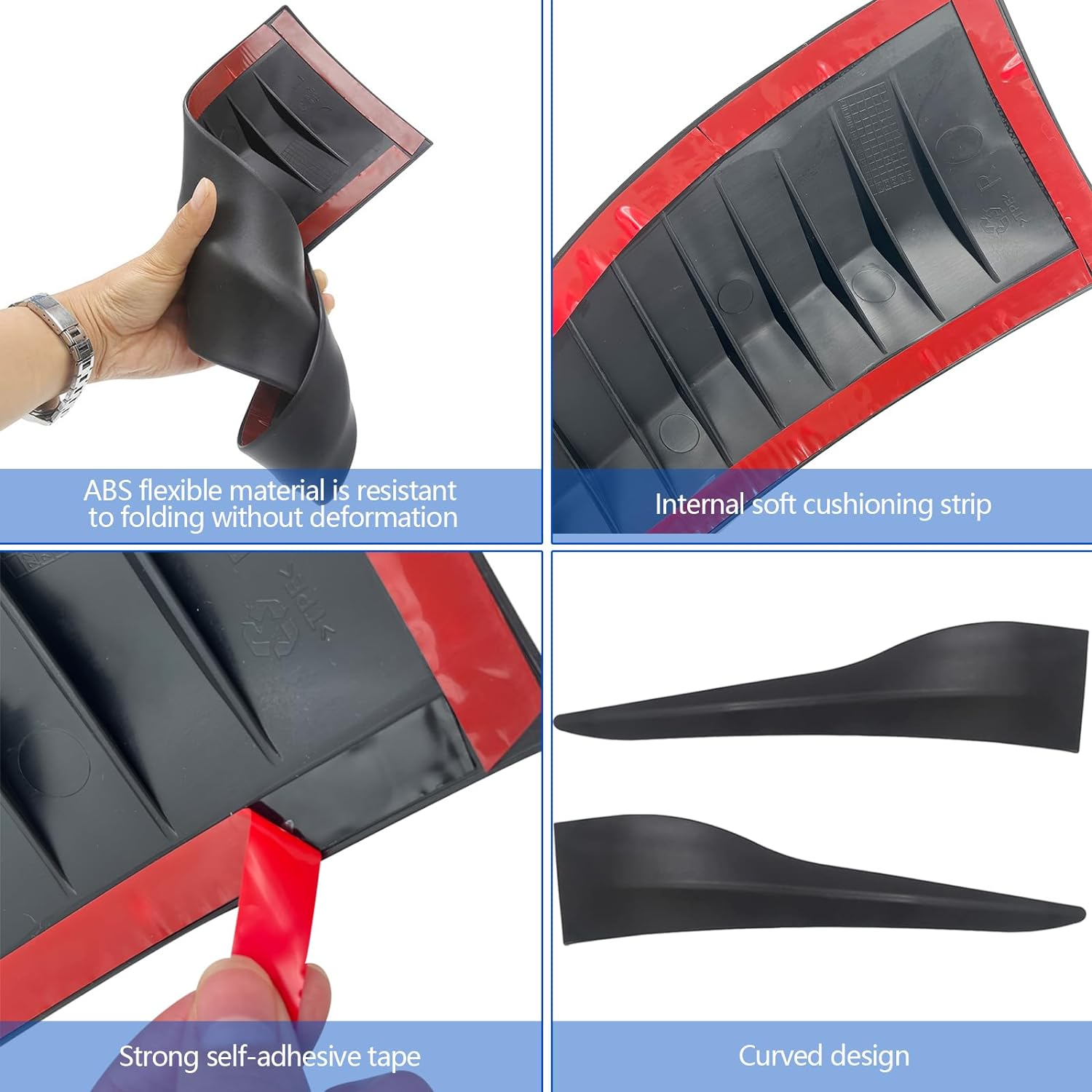 Car Front Bumper Corner Guard for Tesla Model Y 2025-2021, TPE Protector Cover Scratch-Resistant Anti-Collision Anti-Rub Edge Lip Trim Exterior Accessories for Model Y 2025 image number 3