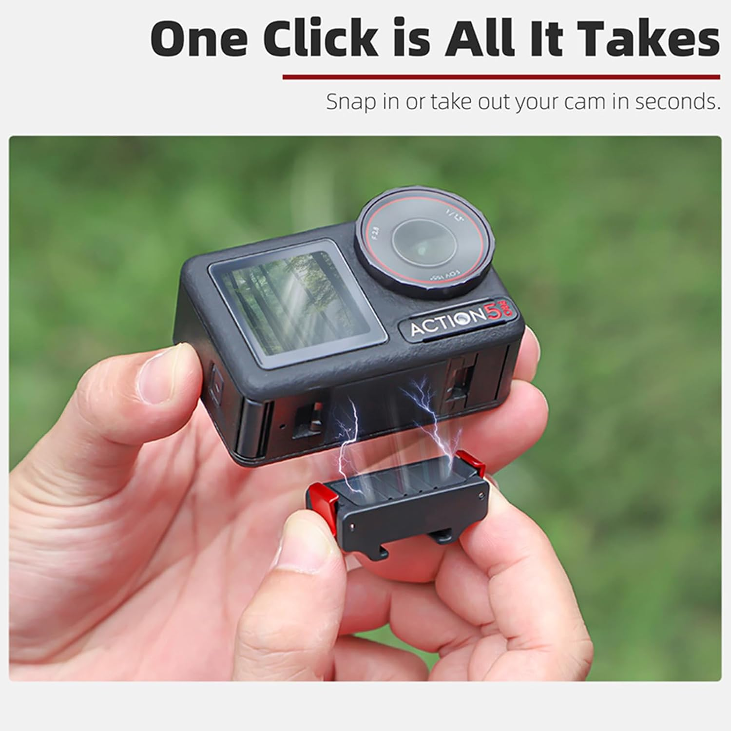 YUULNMOP Magnetic Cold Shoe Adapter for DJI Osmo Action 5 Pro, Quick Release Expansion Adapter Kit for Action 5 Pro/Action 4/Action 3