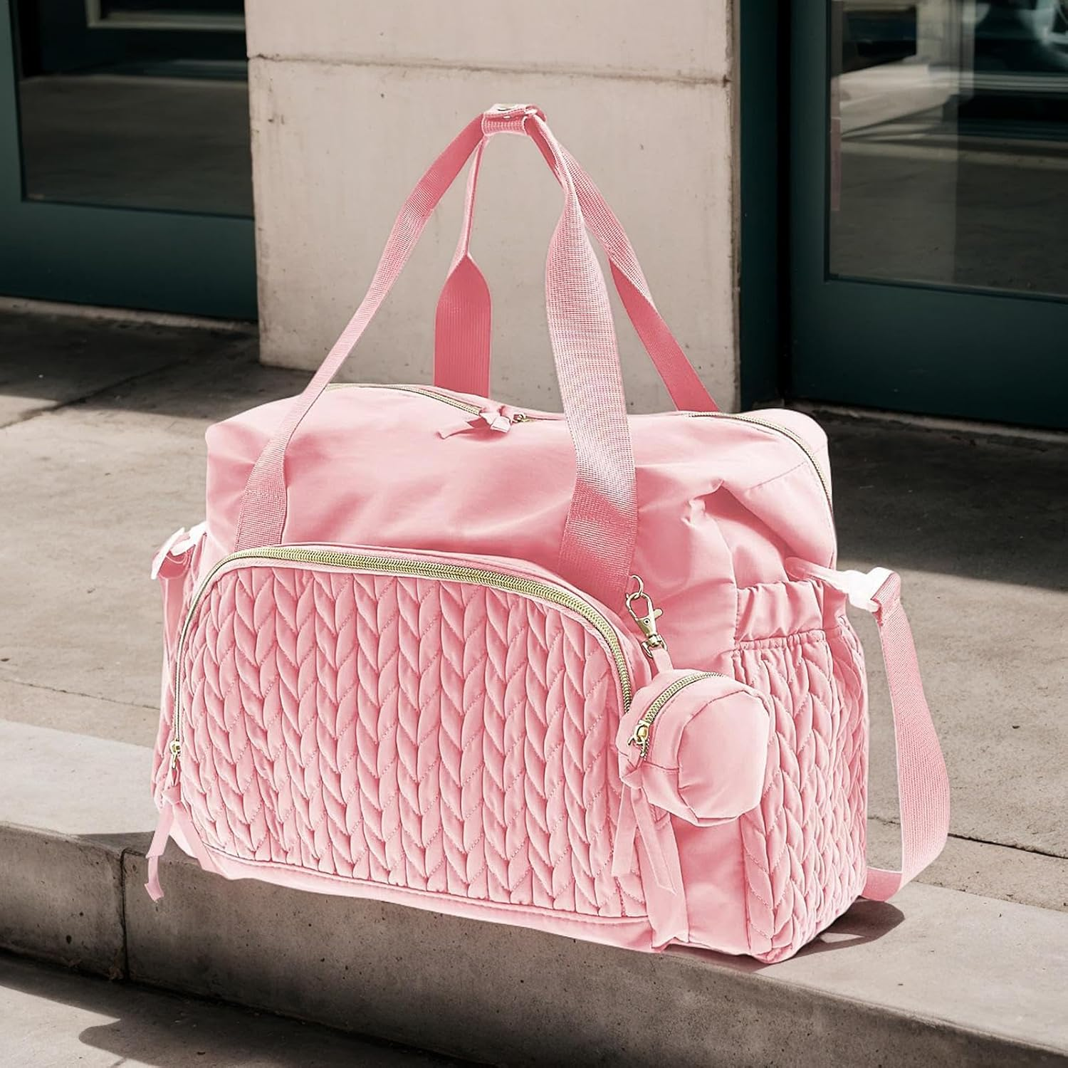 Small Diaper Bag - Diaper Backpack, Large Capacity Diaper Bag Tote with Pacifier Case, Reusable Travel Accessories, Hospital Bag for Women Labor Delivery & for Home, Travel