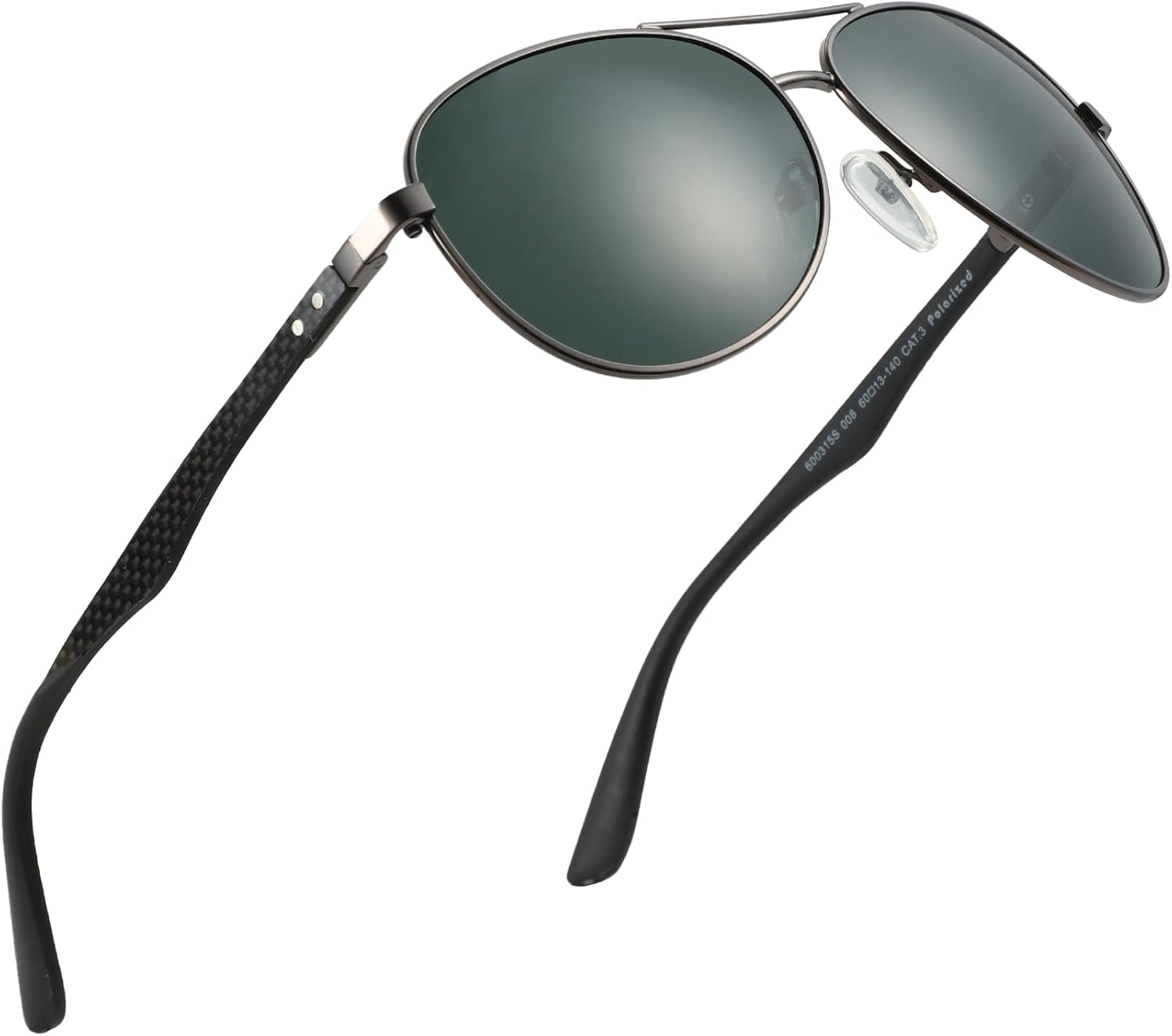 ZENOTTIC Polarized Aviator Sunglasses for Men and Women Carbon Fiber Temple Pilot Sun Glasses with Mirrored Lens UV Protection - C02 Gold / Brown image number 3