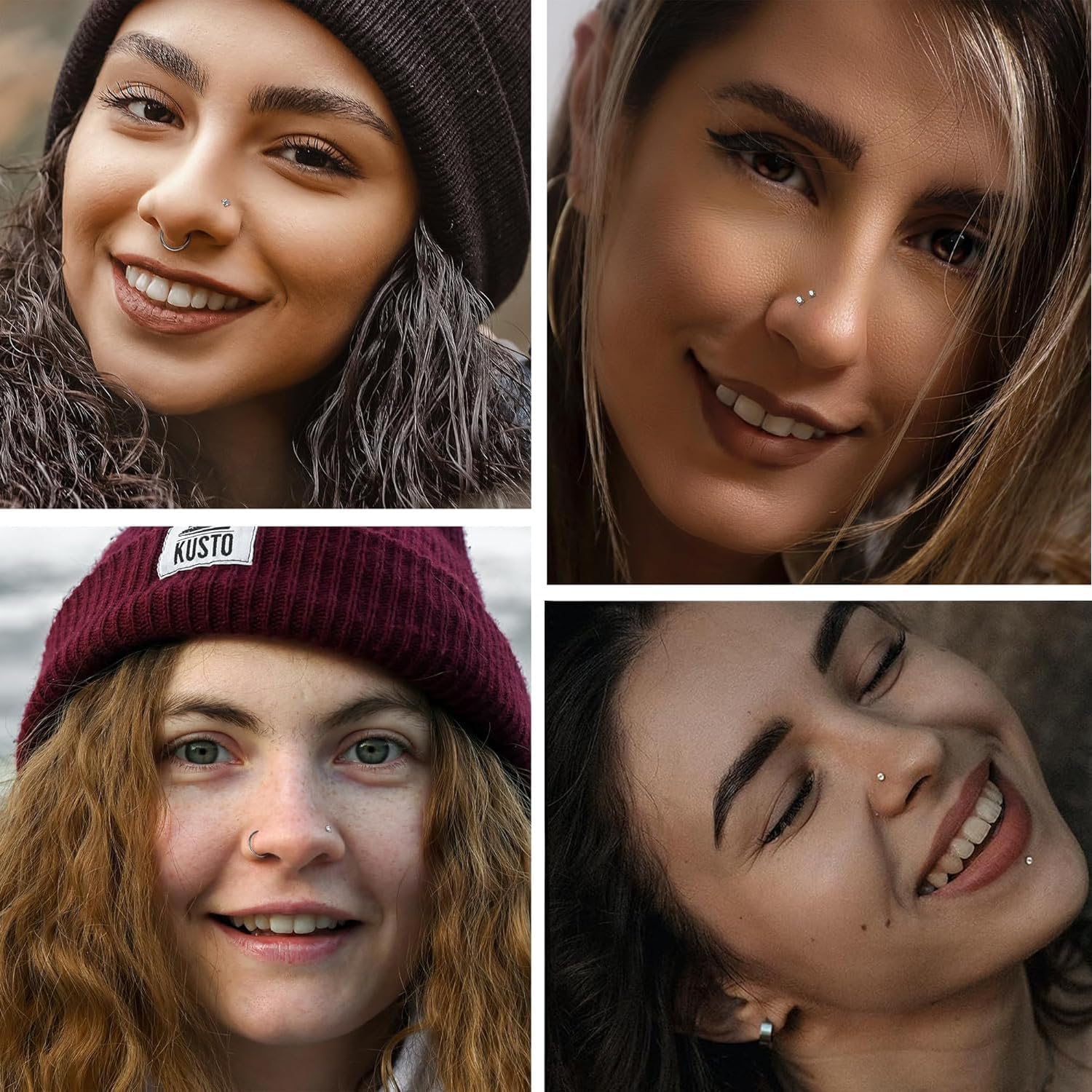 Nose Piercing Gun Kit 6Pcs Disposable Nose Piercing Kit Including 2Pcs Self Nose Piercing Gun with 2Pcs Built-In Nose Stud and 2Pcs Clean Tools for Nose Cartilage Piercing Kit(Gold) image number 3