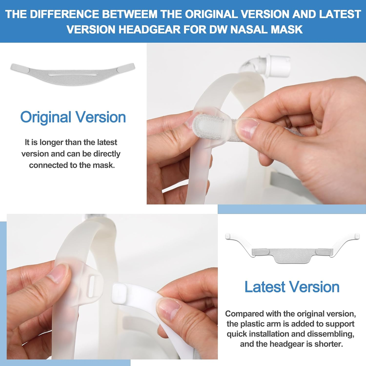 6 Packs Headgears for Dreamwear(Original Version) - 6 Packs Headgear Straps to Well Reduce Strap Slip-Off and Great Comfort & Softness, Great Value Kit Long Term Supplies by Airsmart