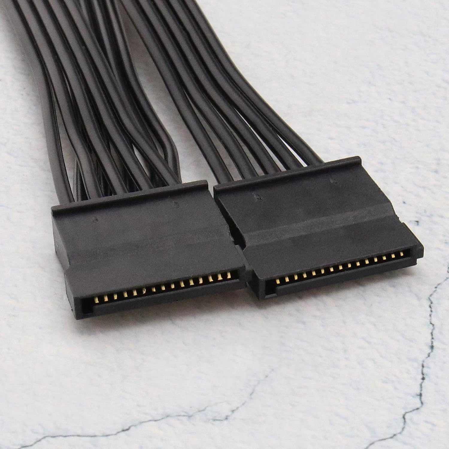 Emsea 6-Pin Male to 3X 15-Pin Female SATA Hard Drive Interface Adapter Power Supply Cable 1007 18AWG Compatible with Corsair Modular Psus image number 2