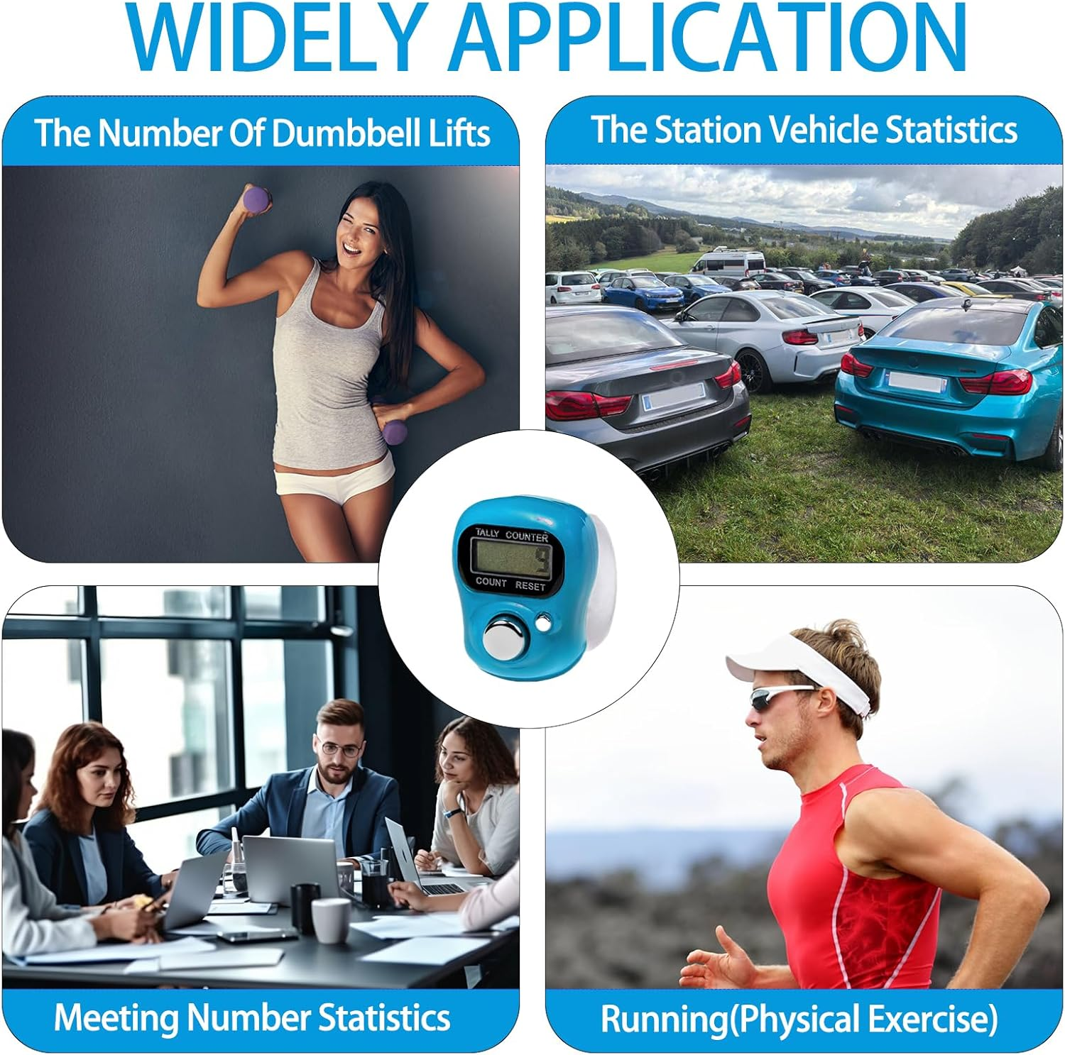 10 Pcs Electronic Finger Counter, Resettable Mini LCD Display with 4 Digit Memory and Comfortable Adjustable Strap, Ideal for Chanting Knitting Golf Scoring Coaching Fishing Daily Tracking image number 6