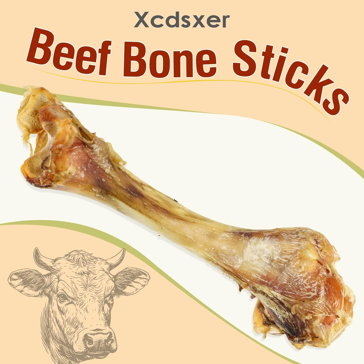 Xcdsxer Giant Dog Bone Stick，Dental Health Dog Treat - Natural, Bite-Resistant & Teeth-Cleaning, Chew Toy for Medium and Large Dogs, 100% Grass-Fed Beef Bone for Canines (2Count) image number 3