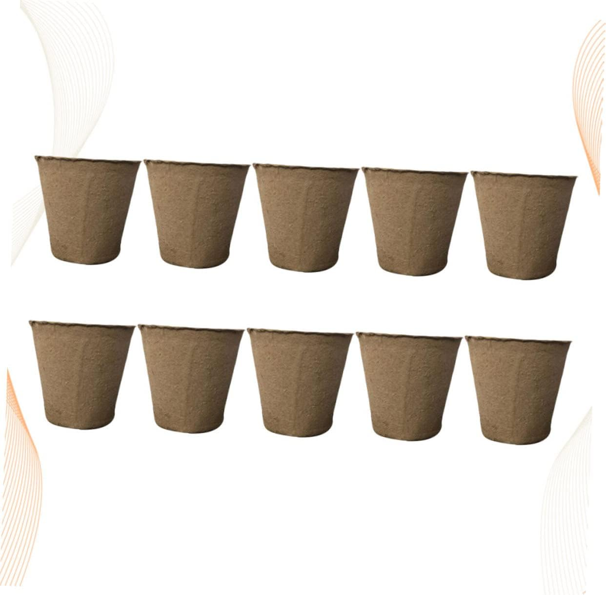 10Pcs Flower Pot Drip Trays Trays Biodegradable Pulp Plant Pots for Easy Transplanting image number 2