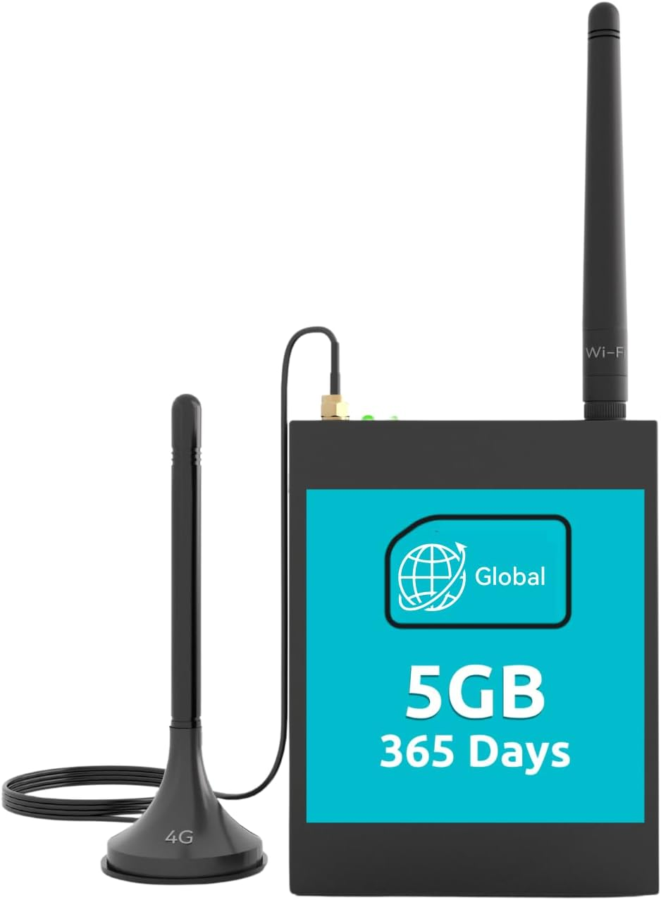 LINOVISION Industrial 4G LTE Cellular Router with Virtual SIM, Esim Router Supports RS232/RS485, MQTT Protocol, Global Coverage