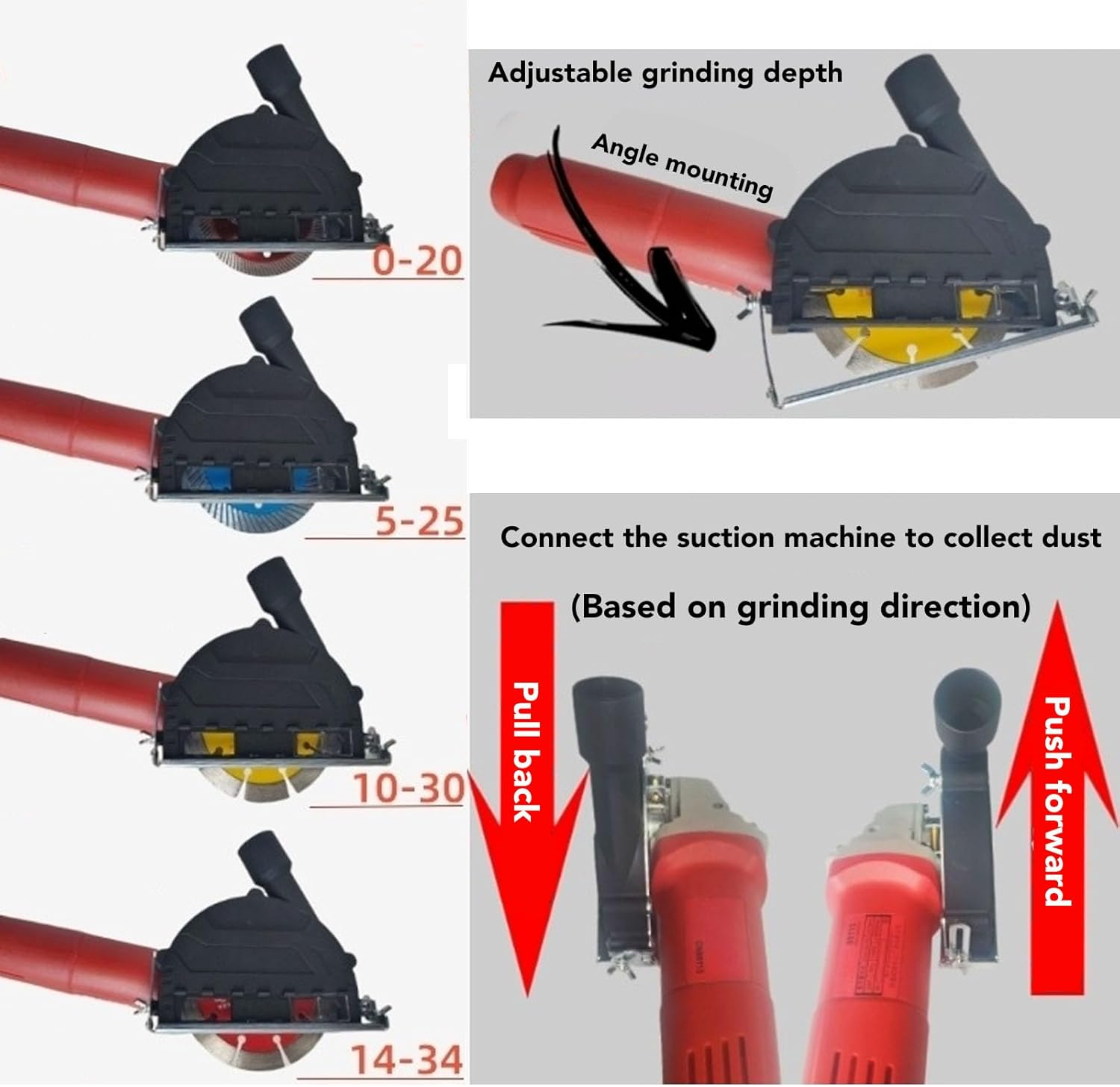 Angle Grinder Dust Shroud, Angle Grinder Dust Cover Dust Collector Attachment for 100 to 135Mm, Surface Grinding Dust Shroud for Angle Grinder, Angle Grinder Attachments image number 3
