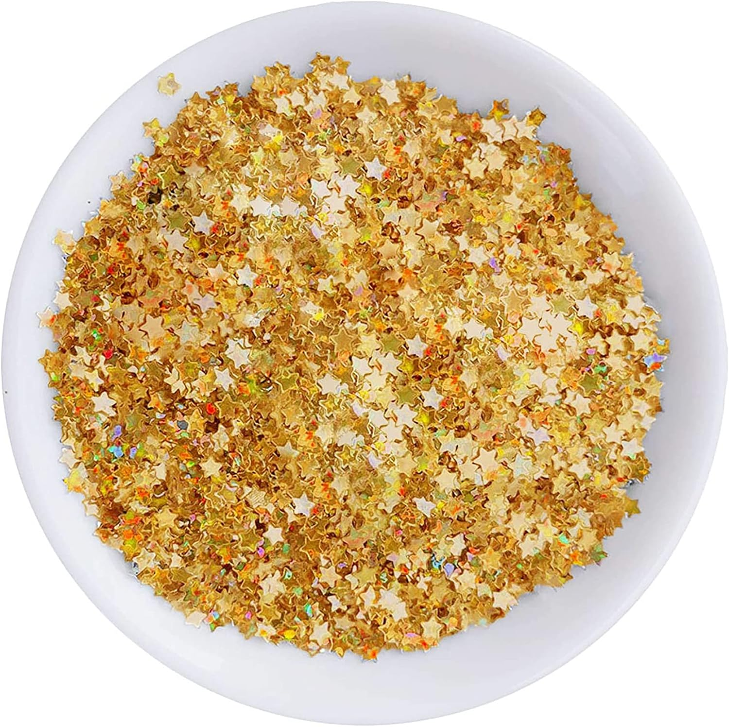 Art Craft Glitter, Star Shape Glitter Confetti for Christmas New Year Cards, Handcrafts, DIY Home Decoration, Party Festival, Nail Art- 0.35Oz (10G) (Gold)