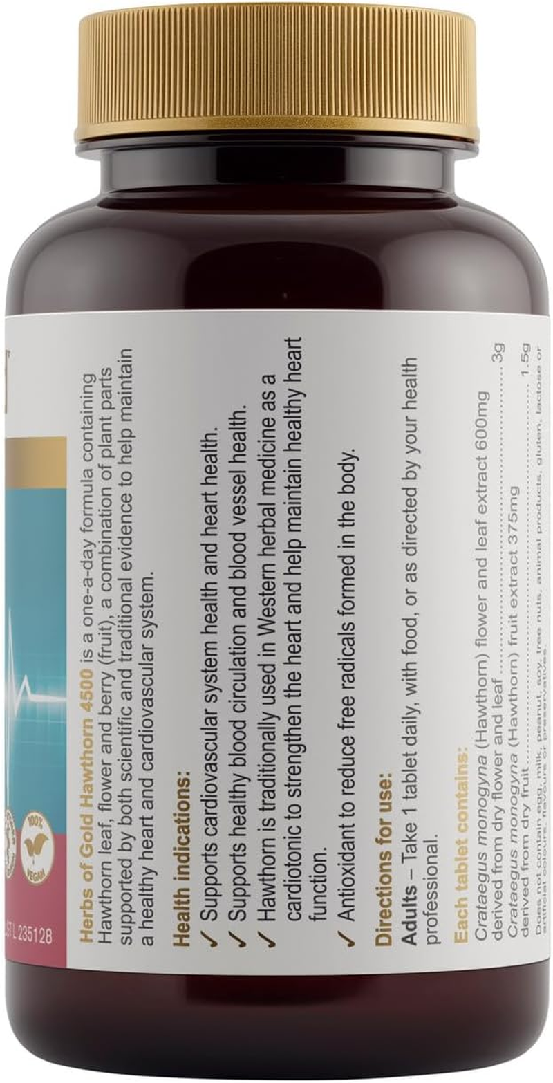 Herbs of Gold Hawthorn 4500 60 Tablets, 60 Count