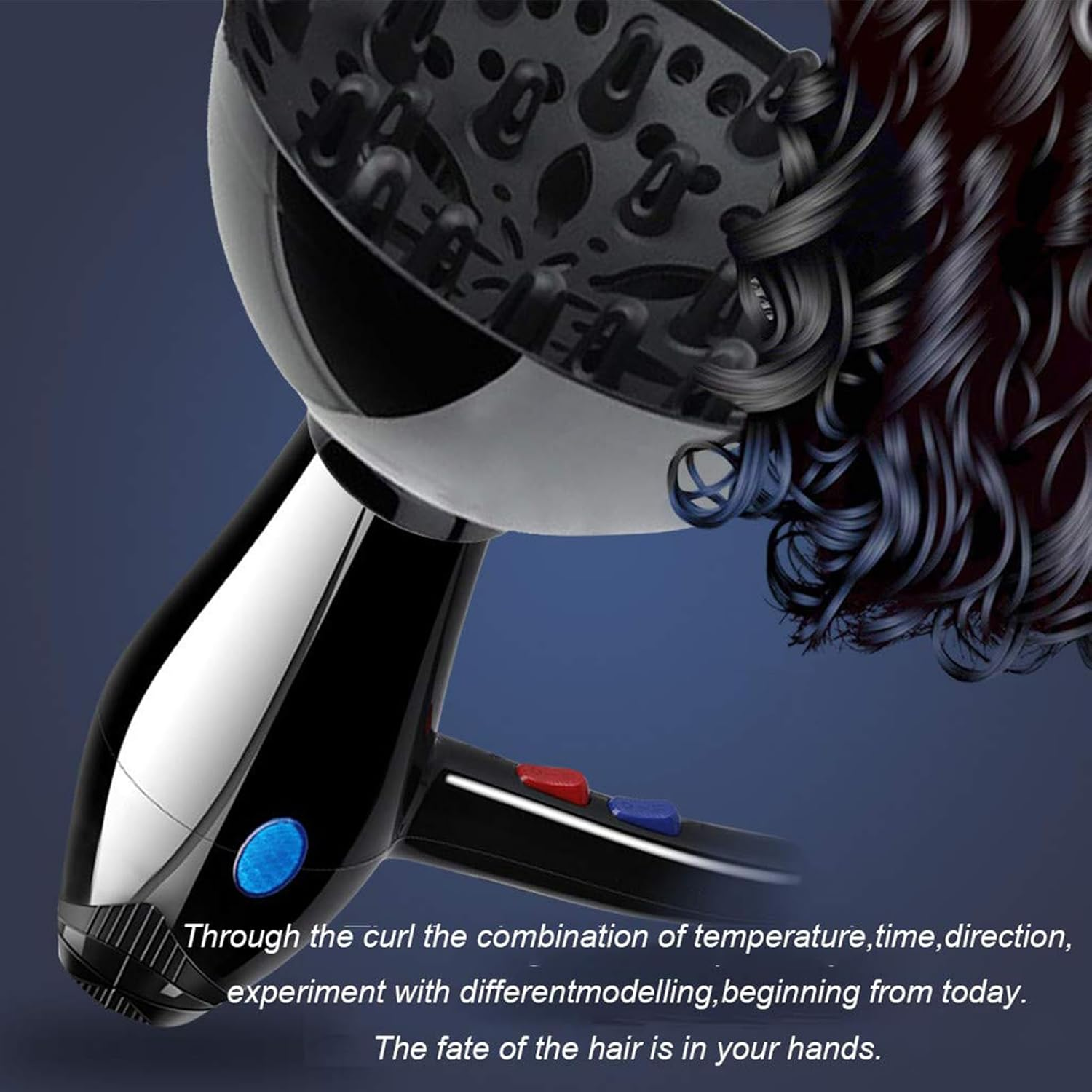 Hair Dryer Diffuser - Universals Diffuser Attachment for Curly and Wavy Hair, Professional Salon Tool | Flexible Application Adjustable from 1.4" to 2.6", Styling Tool for Adults and Women image number 5