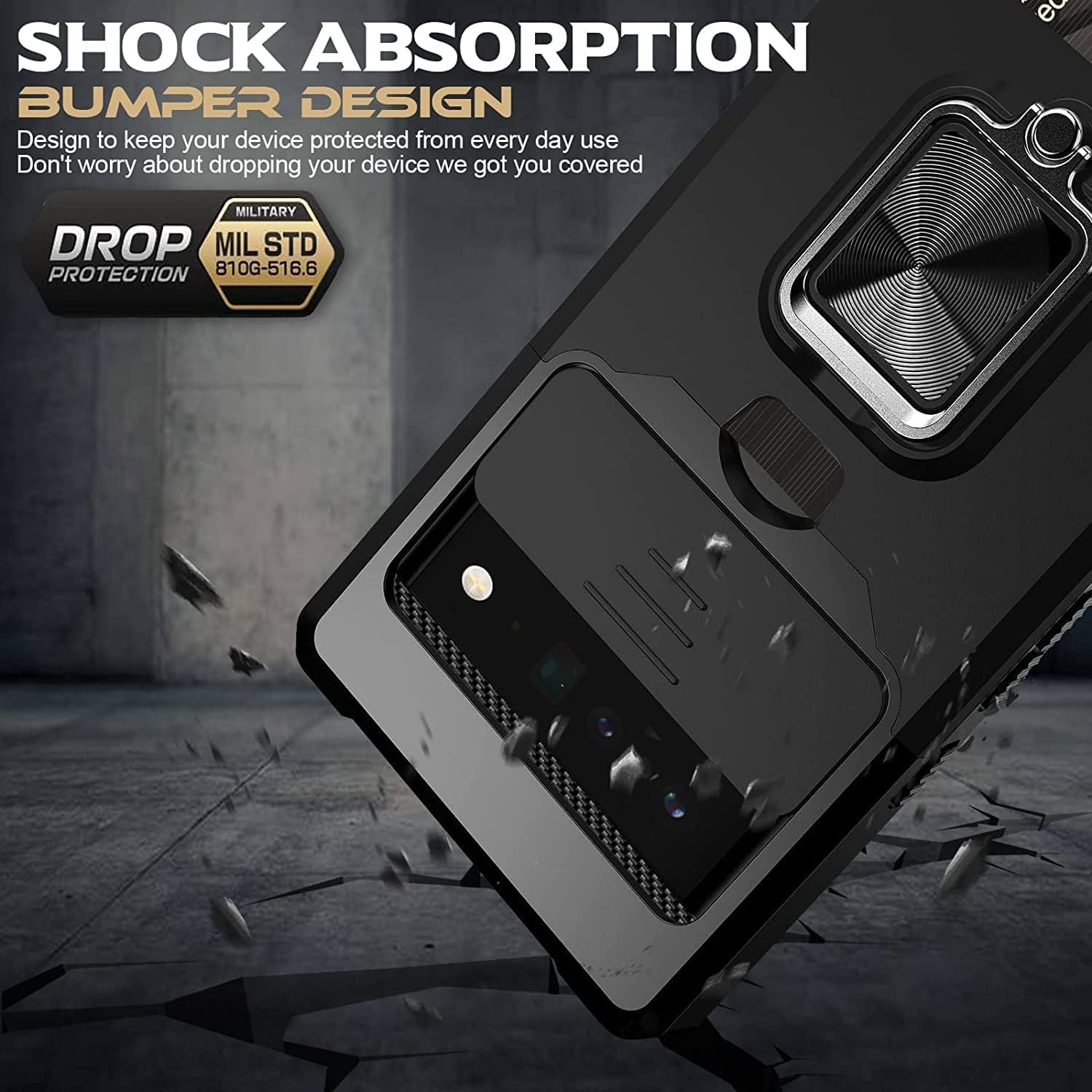 For Google Pixel 9 Case, for Google Pixel 9 Pro Case with [Card Holder] and Camera Cover with Built-In 360&deg; Rotate Ring Stand Magnetic Magnet Phone Cover Case for Google Pixel 9/9 Pro image number 5