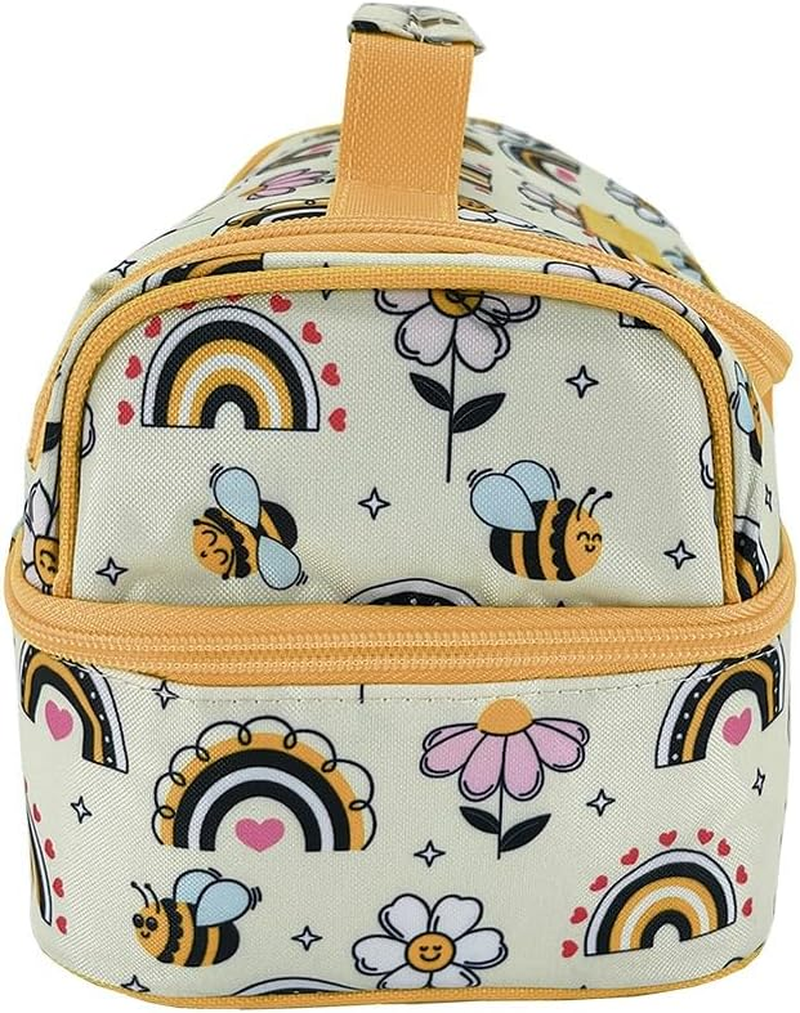 Sachi 'Style 235' Insulated Double Decker Lunch Bag - Busy Bees image number 3
