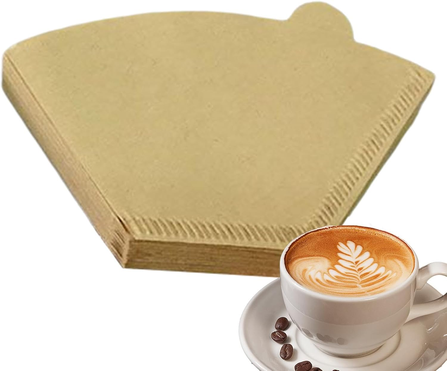 Coffee Filters Cone Paper - Natural Paper Coffee Filters 2-4 Cup,2-4 Cups for Pouring over Coffee Filter, 100 Count Filters (Natural Brown) Health & Household Unbleached for Drip Coffee Maker Pochy image number 5