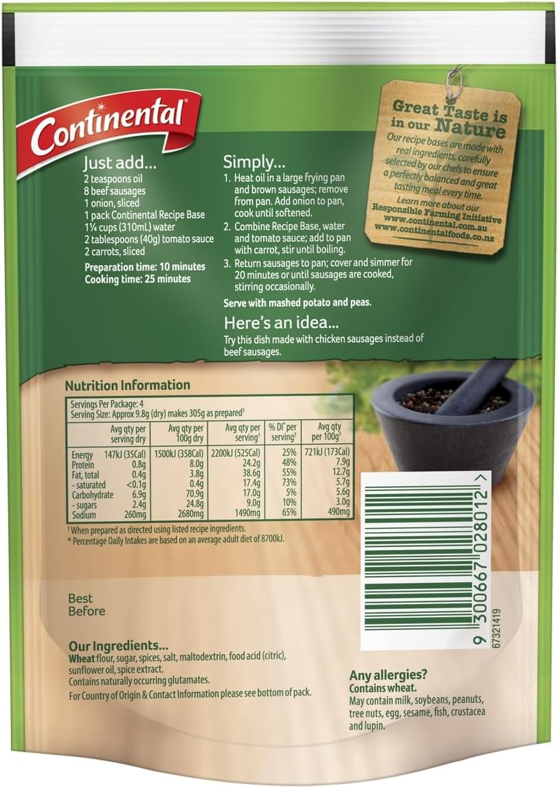 Continental Recipe Base Curried Sausages, 35G image number 1