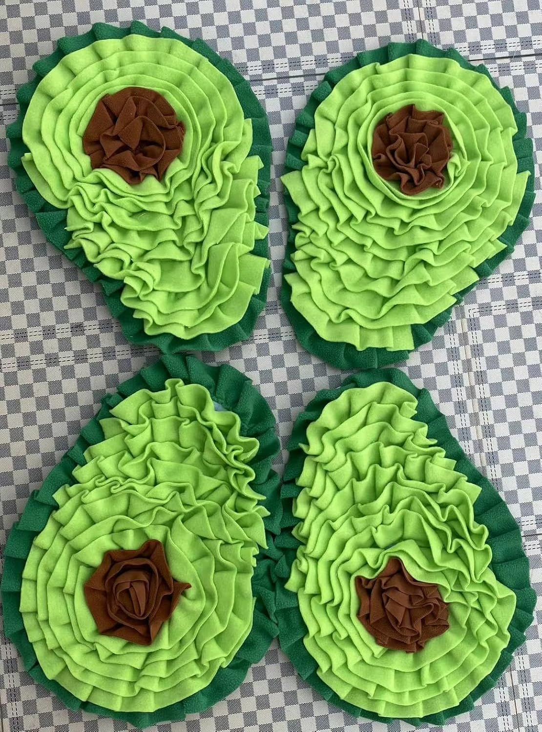 2Pcs of Avocado Shaped and Colored Cute Small Green Snuffle Mat for Small Dogs Cats, 41X30Cm, Sniffing and Foraging Mat image number 5
