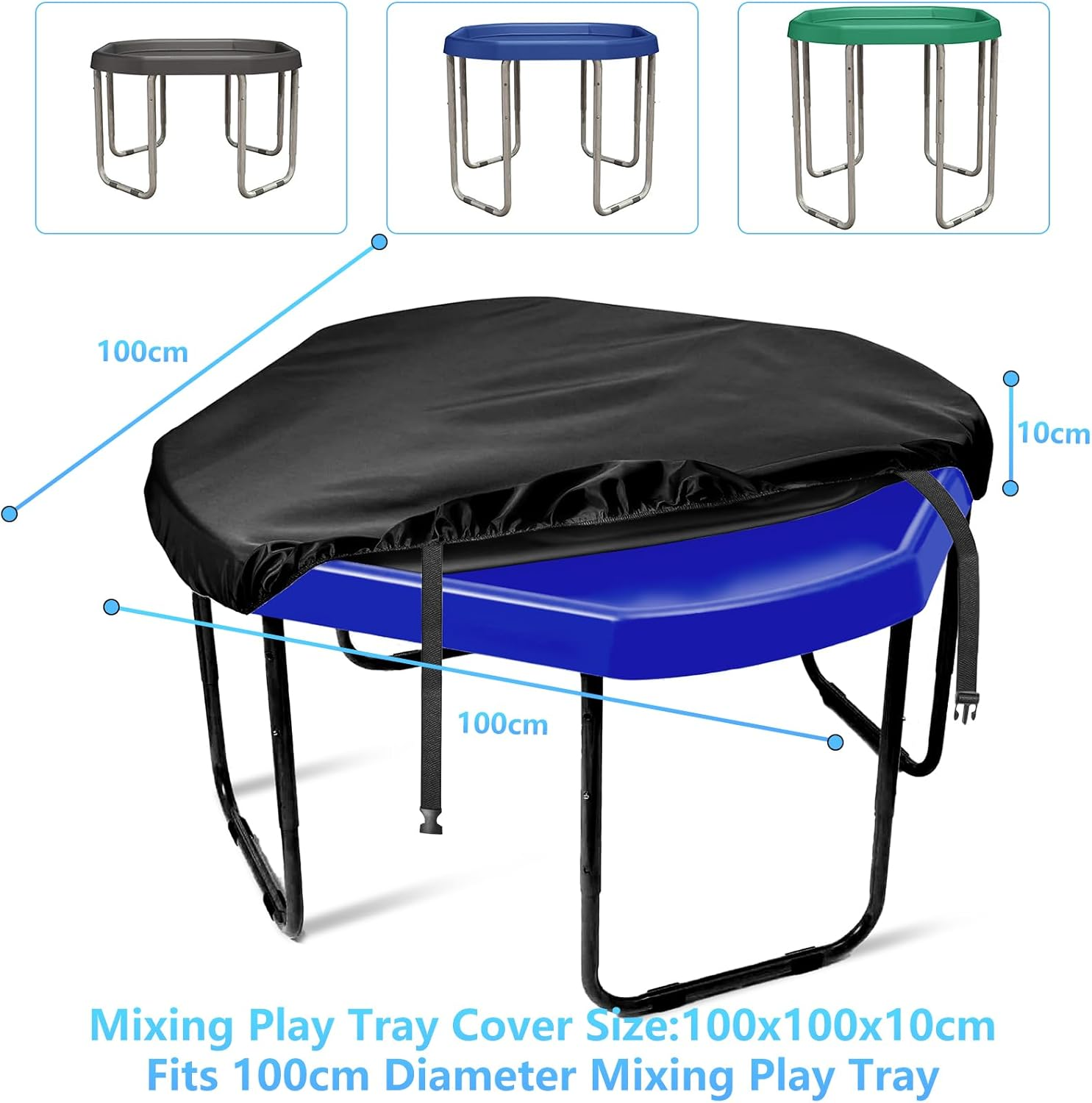 Kovshuiwe Universal Tuff Tray Cover 100X100X10Cm - Black - Waterproof - Lightweight - anti Mould Resistant - Universal Fit to Any Tuff Tray Size image number 4