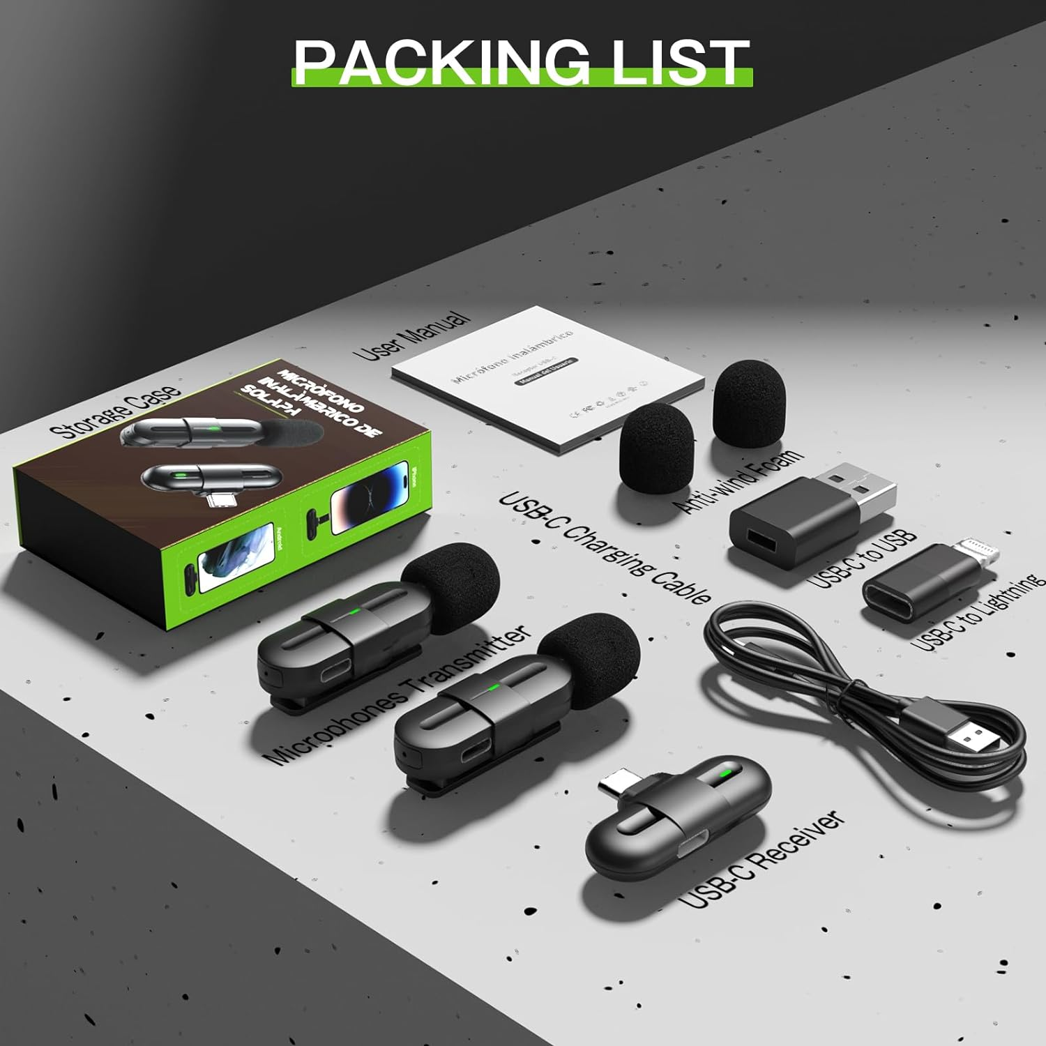 KINGONE Wireless Lavalier Microphone Plug & Play Wireless Microphone, Transmission Distance 20 Meters, Mini Mic for Interview/Podcast/Tiktok/Youtube/Vlog, Compatible with Iphone/Ipad/Android/Pc image number 5