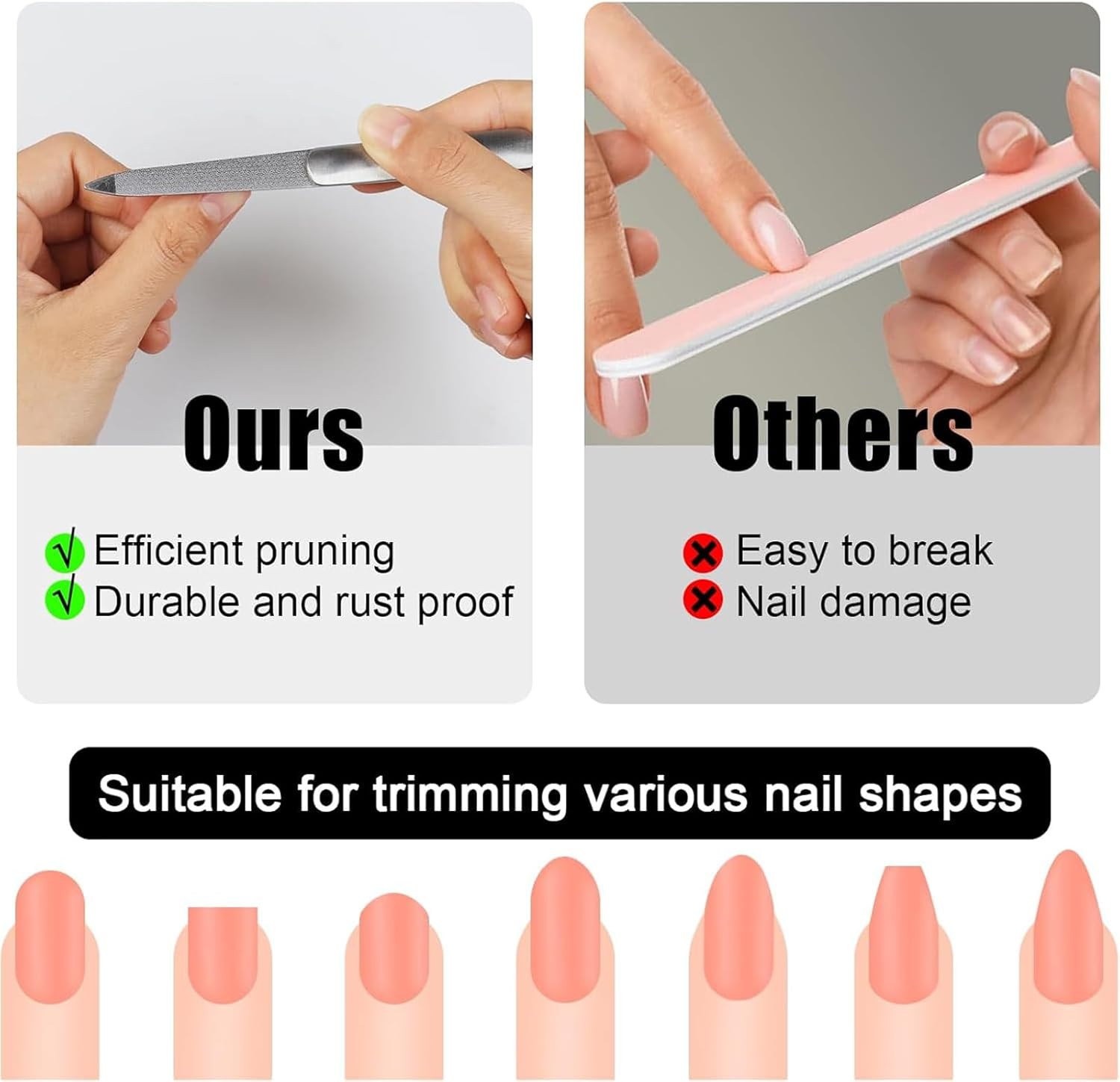 Bangbobi 4 Piece Stainless Steel Nail File Set - Natural Nail File for Foot Care Suitable for Professional Manicure Treatments image number 2