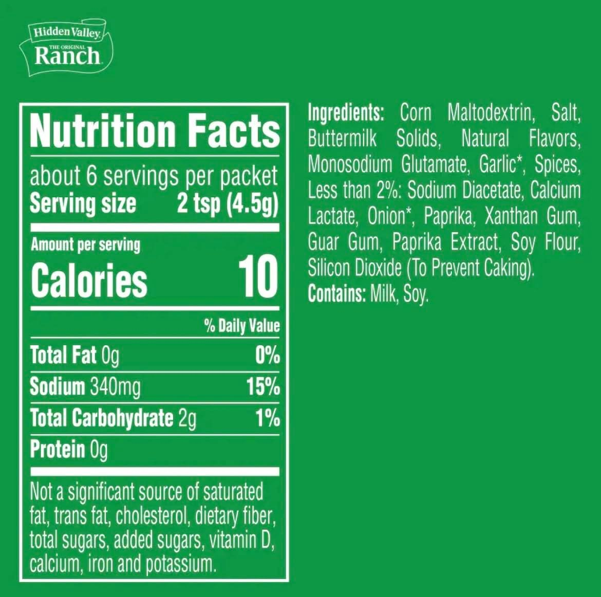 Hidden Valley Ranch Night Buffalo Ranch Premium Seasoning Mix Bundle, (4) Hidden Valley Ranch Night Buffalo Ranch Mix 1 Ounce Bundled with (1) Eselect Bag Clip image number 1