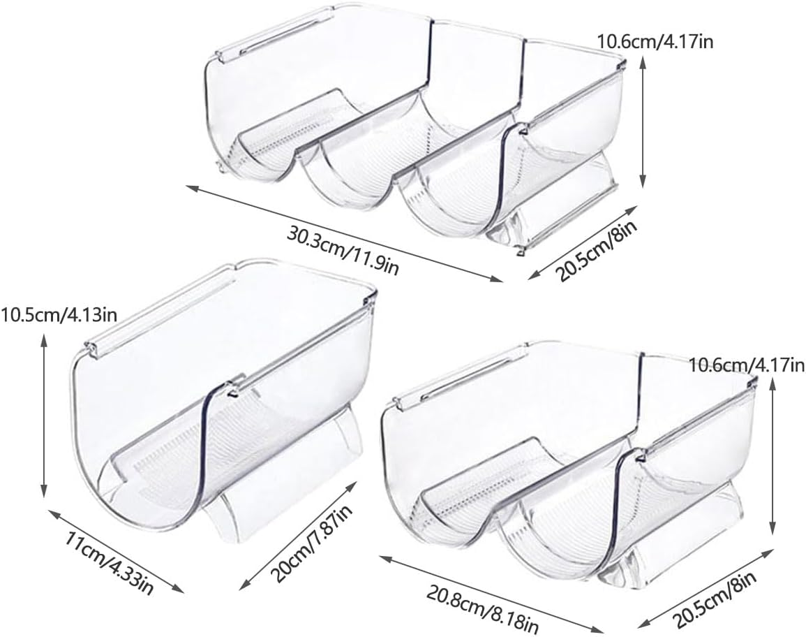 AIMALL Fridge Organiser Wine Beer Stacking Bottle Rack Kitchen Space Saving Can Holder, Durable PET Material - Fits 1/2/3 Bottles image number 2