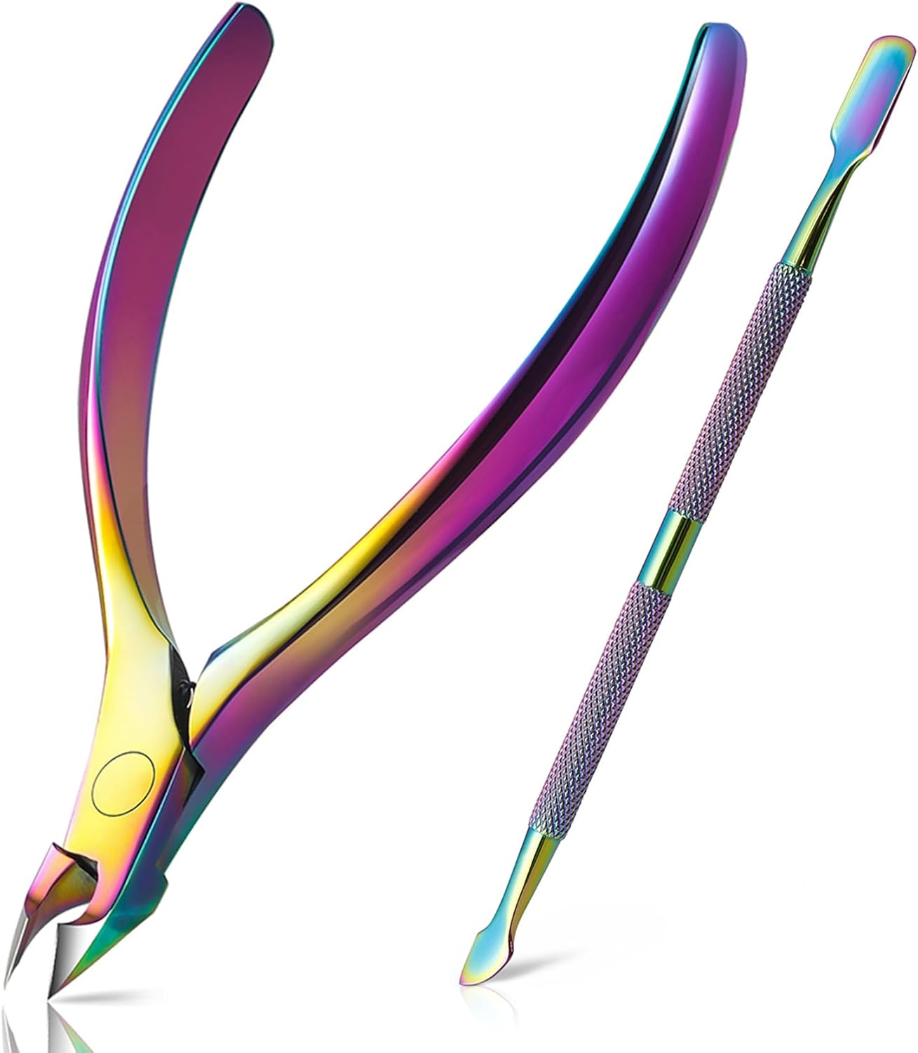 BEZOX Cuticle Clipper with Pushers &ndash; 2 in 1 Heavy Duty Stainless Steel Cuticle Trimmers Tools - Nail Nippers and Cutile Pusher &ndash; 6Mm Jaw