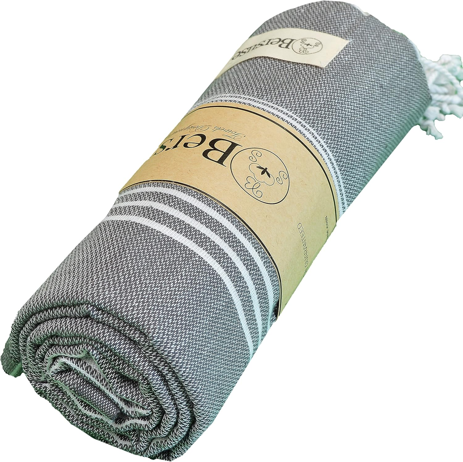 Bersuse 100% Cotton Anatolia Turkish Towel - 37X70 Inches, Anthracite image number 3