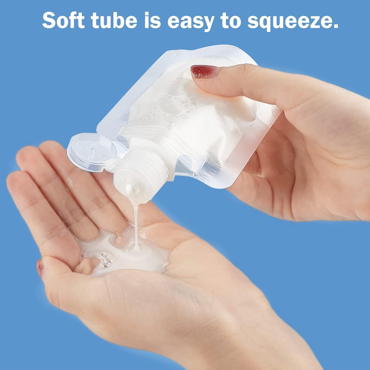 EOMECUIGAO Travel Toiletries Pouches 15 PCS Portable Refillable Stand up Pouch 100ML for Shampoo, Conditioner, Lotion, Liquids image number 4