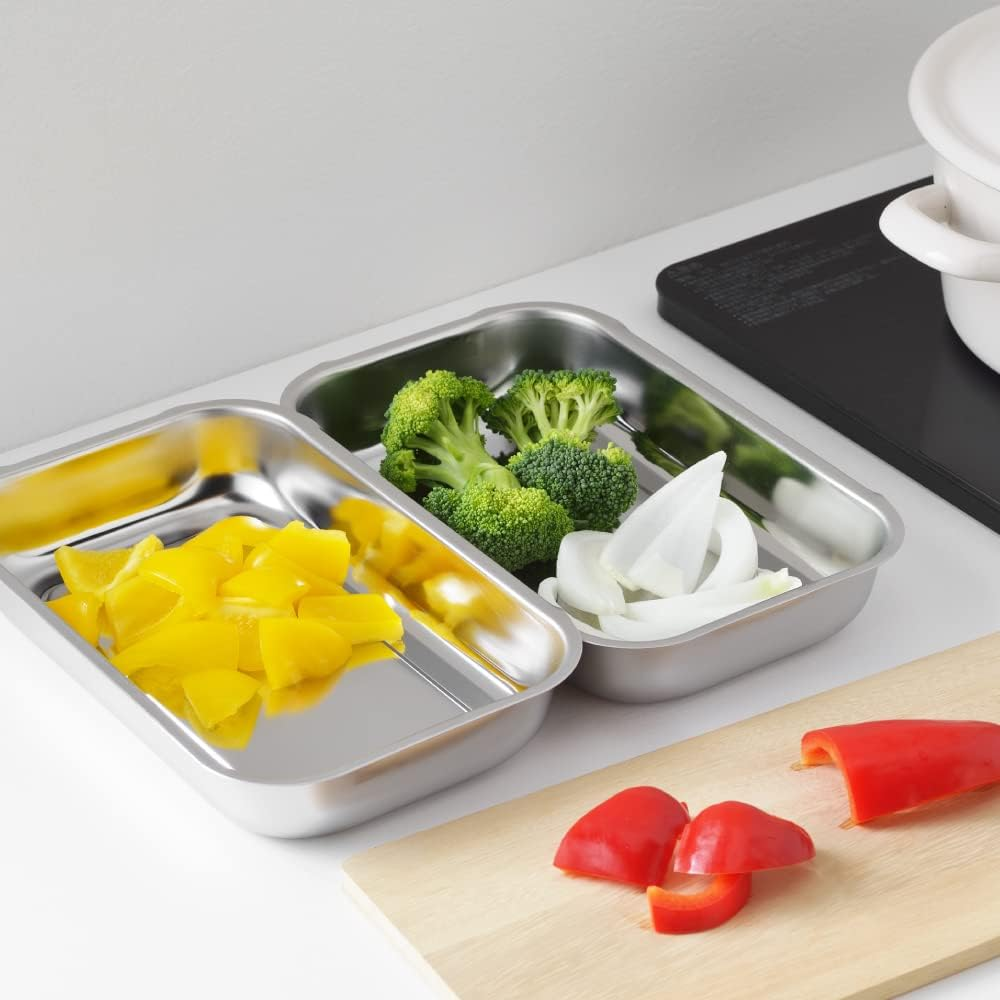 Yoshikawa 1216026 Bat, Set of 6, Preparation, Made in Japan, Stainless Steel, with Lid, Deep Frying, Tempura, Cooking Tray, Tray image number 3