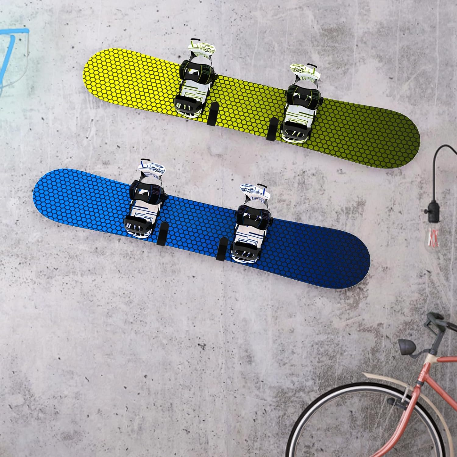 PEUTIER 2Pcs Snowboard Wall Mount, Snowboard Wall Rack Hanger Snowboard Display Rack Snowboard Accessories for Ski Board Longboard image number 1