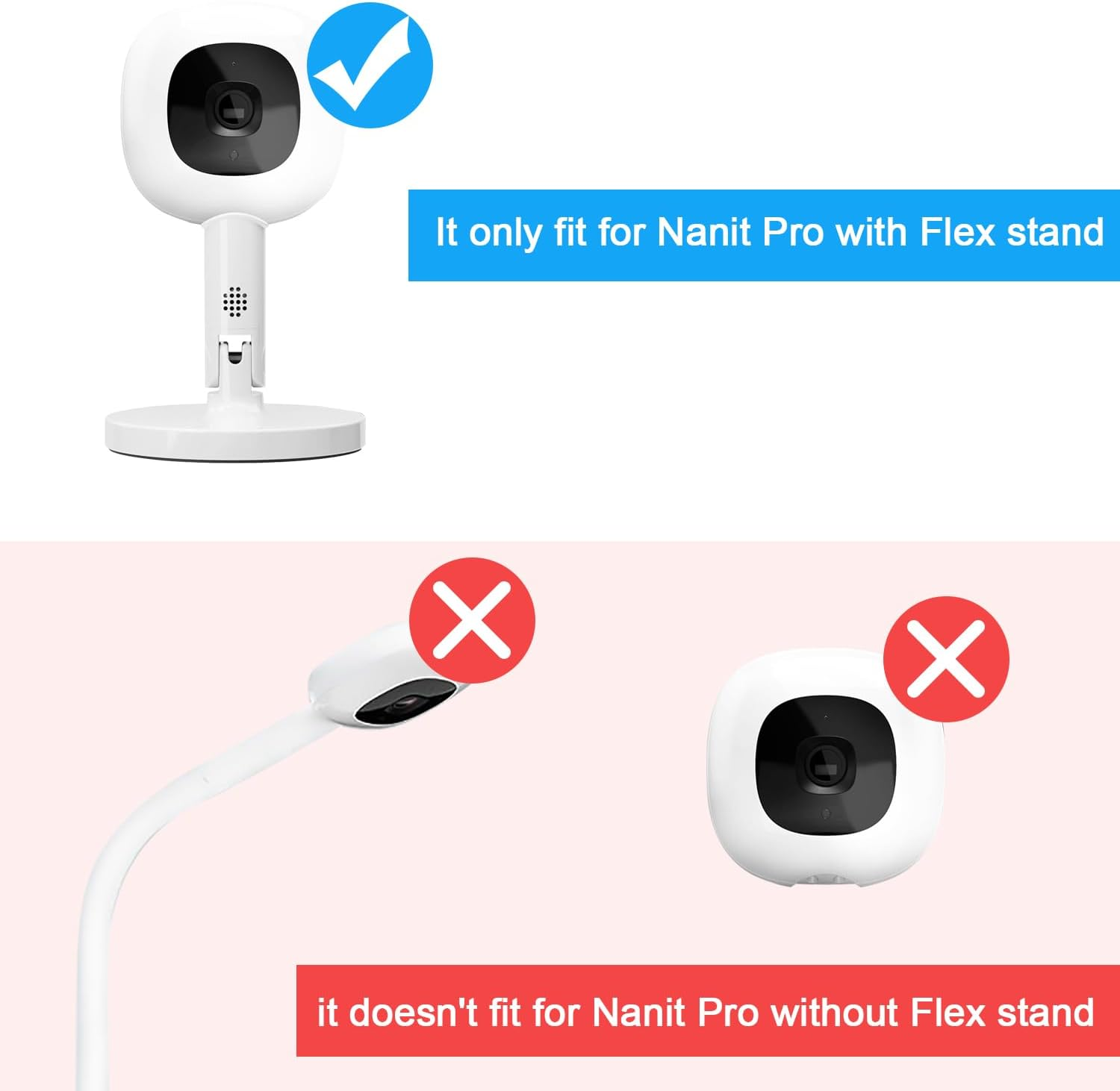 AOZTSUN Flexible Baby Monitor Mount, 15.7 Inches, Compatible with Nanit Pro Smart Baby Monitor, Long Gooseneck Arm, Camera Holder Stand, 1/4 Screw Mount