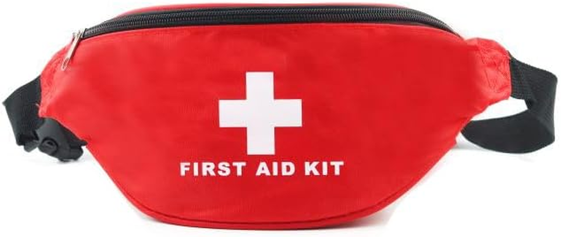 First Aid Fanny Pack Bag Red Travel Rescue Pouch Empty First Responder Medicine Medical Bags for Car Home Outdoors Road Trips Workshop Camping Hiking (Red)
