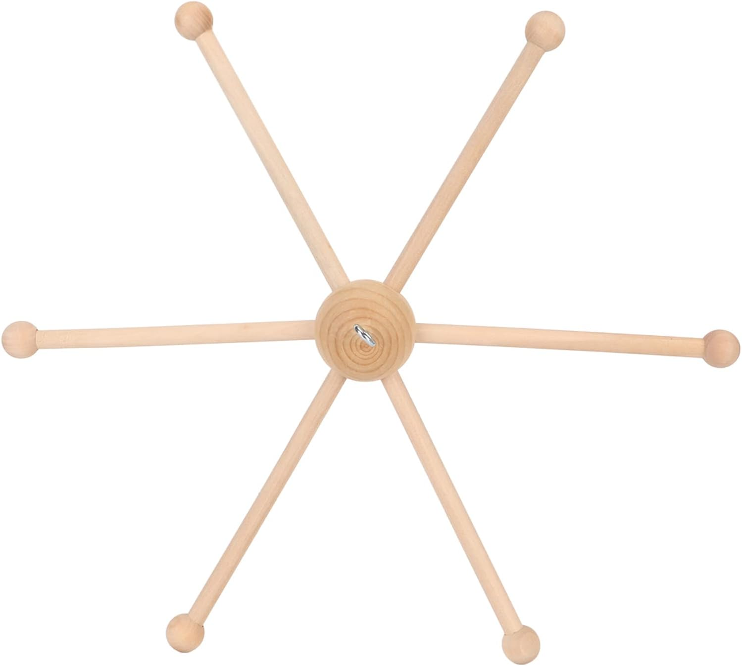 Wooden Mobile Frame Kit DIY Baby,Wooden Frame Baby Crib Hanger Spherical Six Legs Mobile Hanger for Wind Bed Toy Decoration image number 5
