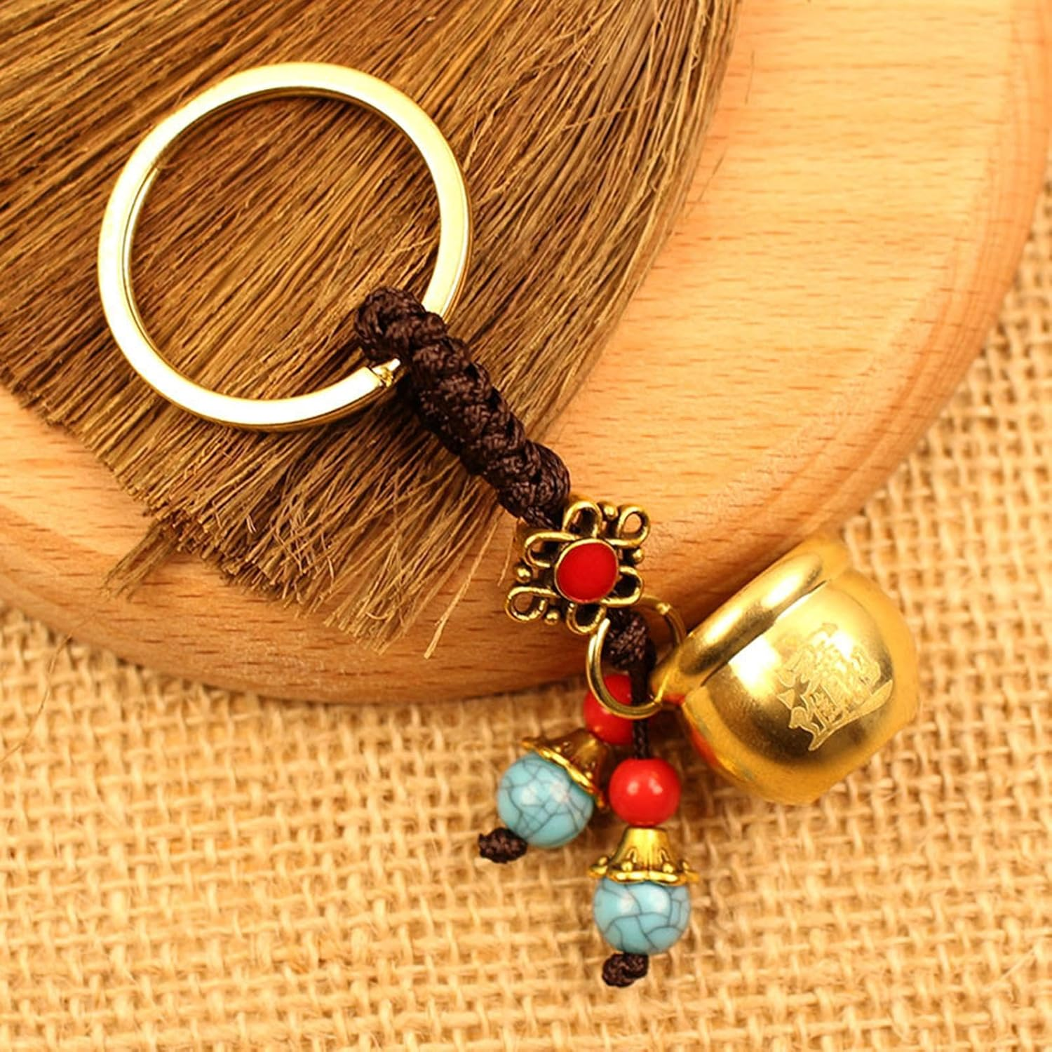 Jvjggag Vintage Keychain - Retro Brass Keyring Charm | Antique Style Brass Accessory with Classic Finish, Decorative Pendant in Backpack Wallet Car Keys Present for Children and Adult image number 5