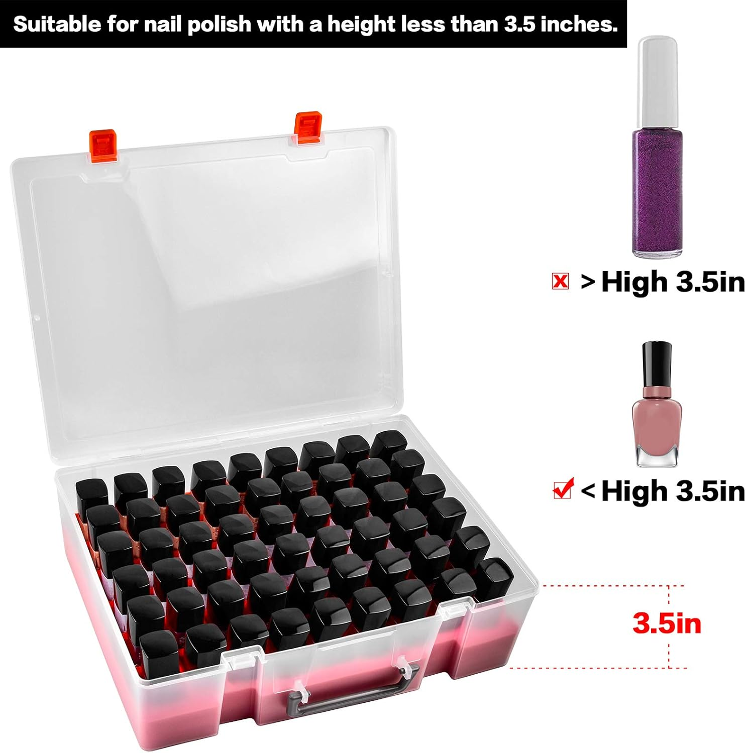 FULLCASE Nail Polish Organizer Holder, 54 Bottle Storage Container for OPI, Sally Hansen, Revlon, Essie, AIMEILI, and More Gel Polish (Box Only) image number 2
