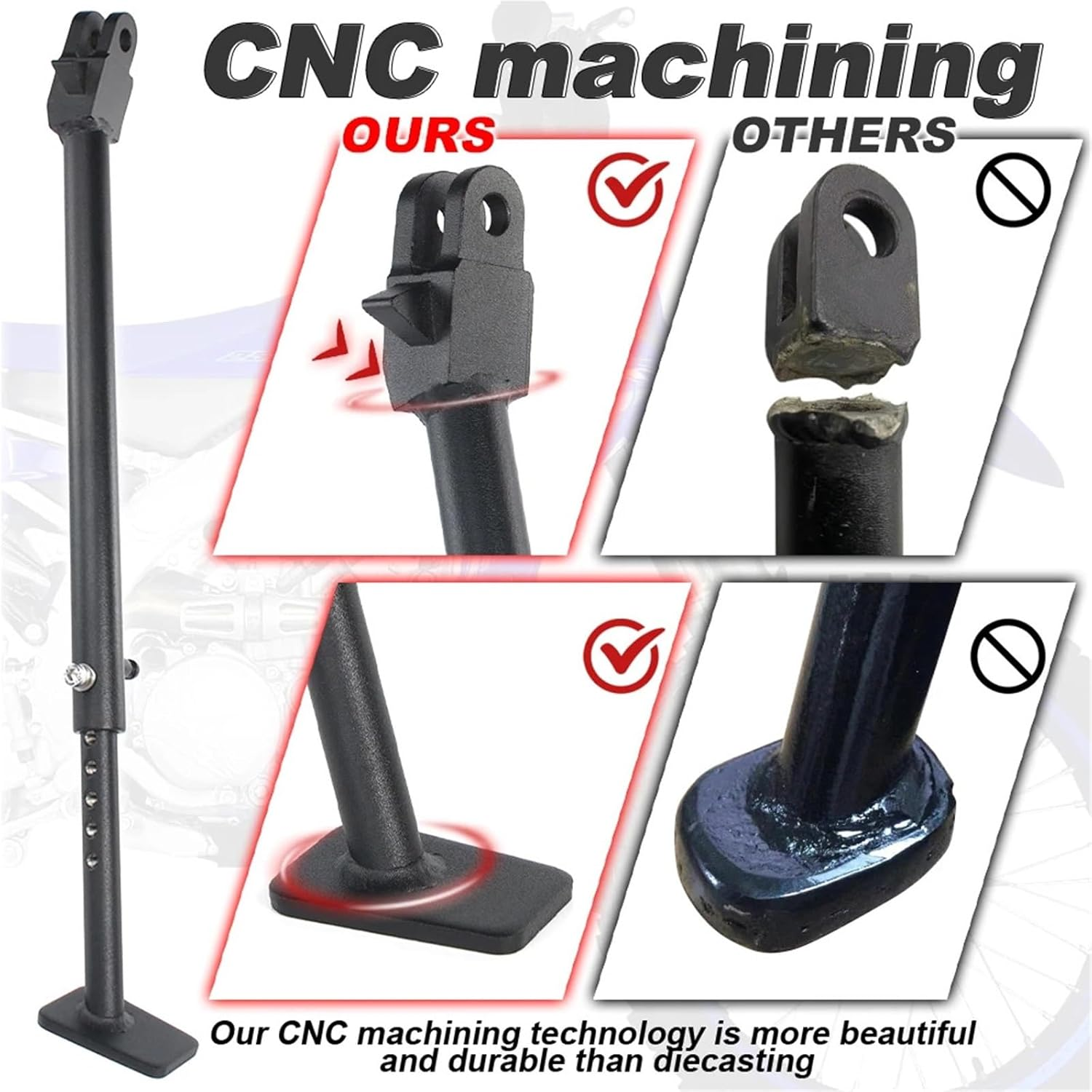 Fit for Y-A-M-A-H-A YZ250FX YZ450FX WR250F WR450F 2019-2024 2025 Parking Bracket Kick Holder Stand Motorcycle Adjustable Kickstand Side