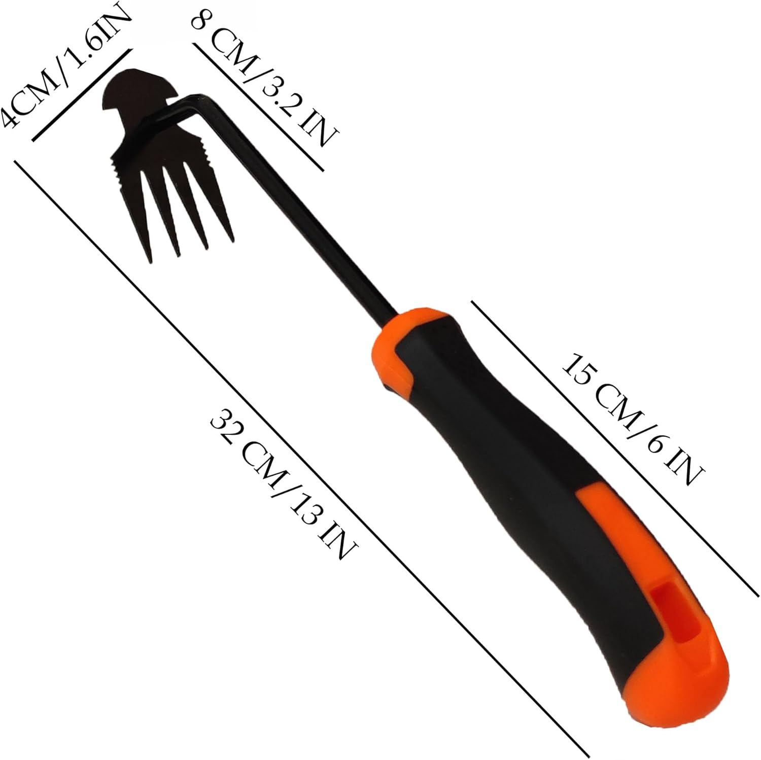 Hand Weed Puller Dual-Action 4-Claw Weeder with Ergonomic Grip Garden Tool Ideal for Garden Enthusiasts (Black) - Stainless Steel image number 2