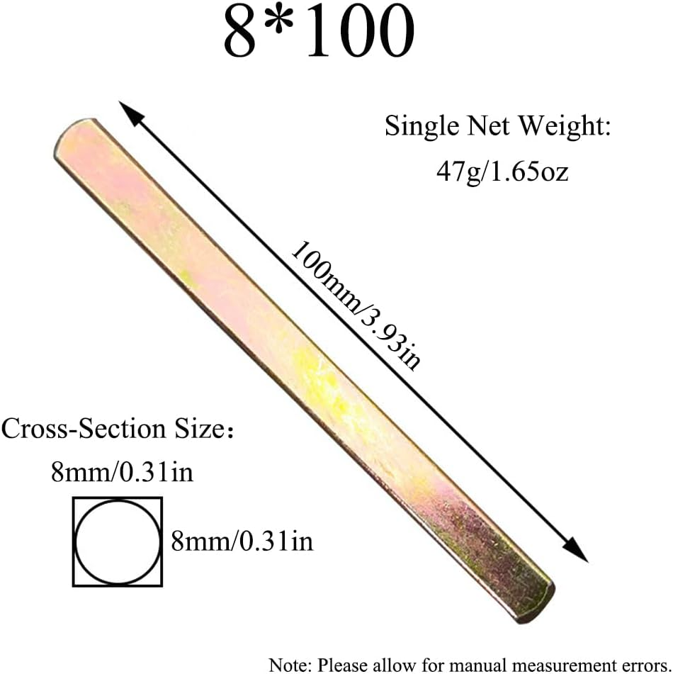 Tophomer 2Pcs Door Knob Spindle, 100Mm Long Iron Square Spindle Bar Replacement, 8Mm Diameter image number 6