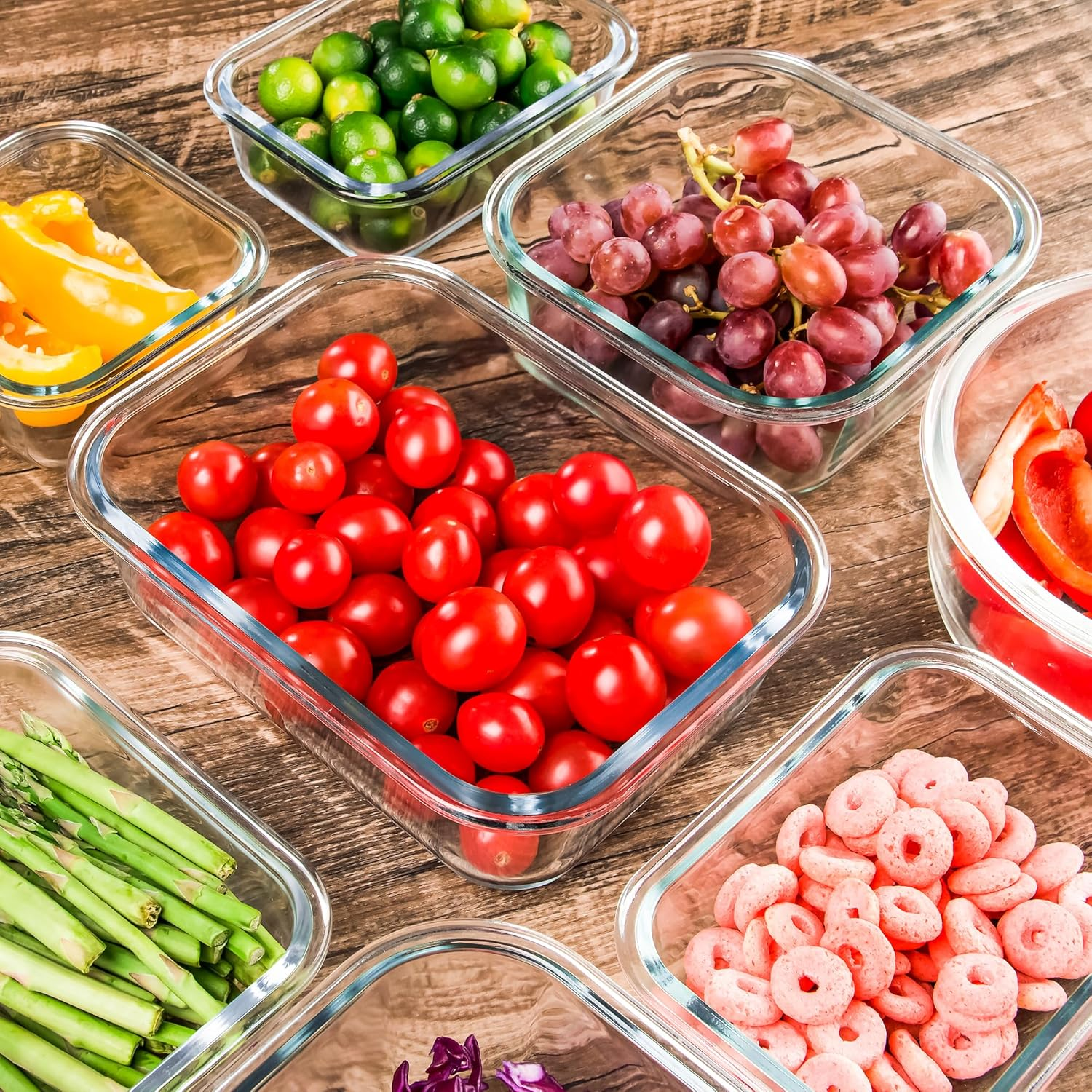 Glass Meal Prep Containers with Lids 12 Pack Airtight Glass Meal Prep Containers, Stackable & Leak-Proof, Dishwasher Safe, Pink - Mint Green image number 6