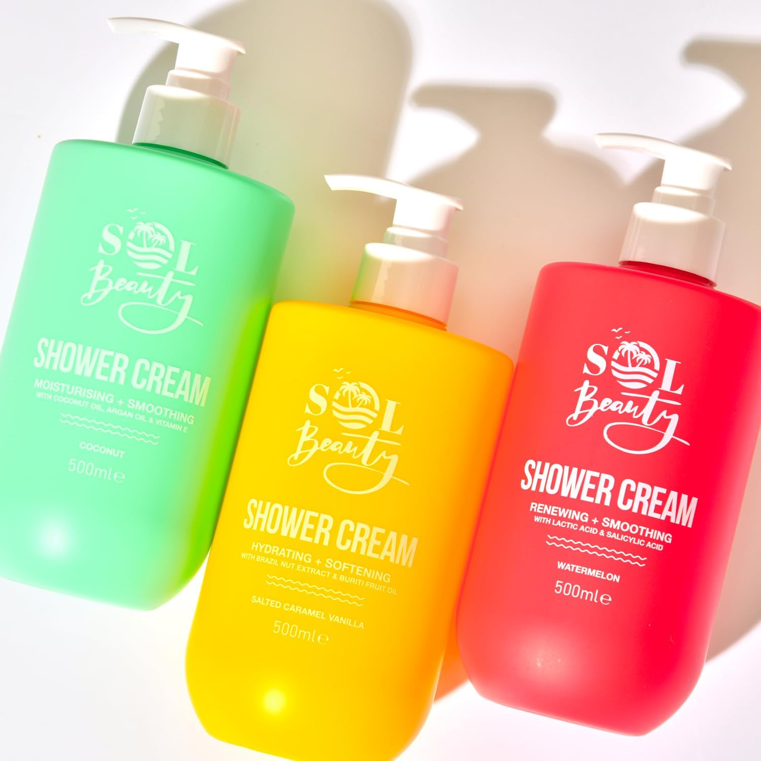Sol Beauty Shower Cream Watermelon Scent, Renewing and Smoothing Vegan Friendly and Cruelty Free Shower Gel 2 X 500Ml image number 2