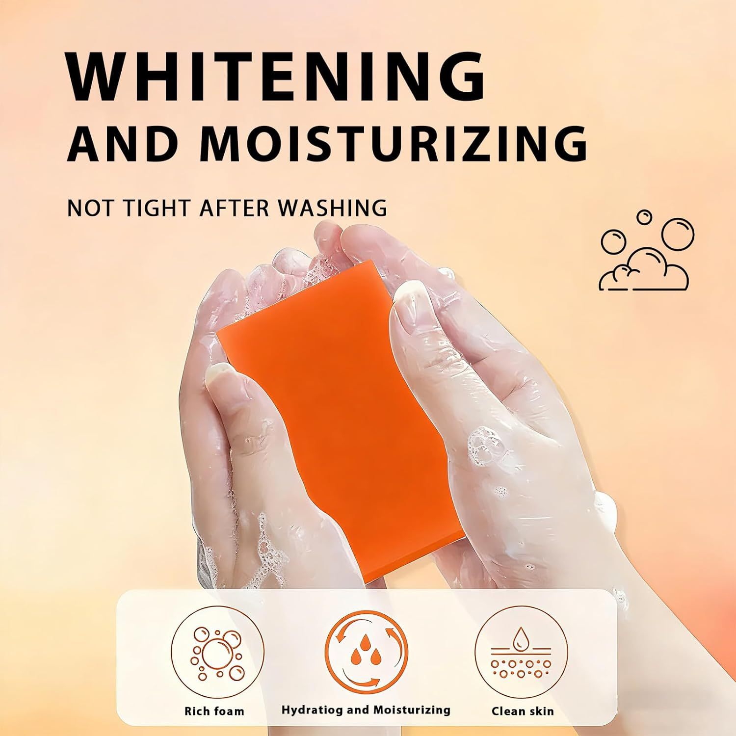 3 Pcs Turmeric and Kojic Acid Soap, Turmeric and Kojic Acid Soap,Bightoning Kojic Soap,Gentle Moisturizing Bar Soap,Suitable for Body, Face Daily Cleansing Skin Care