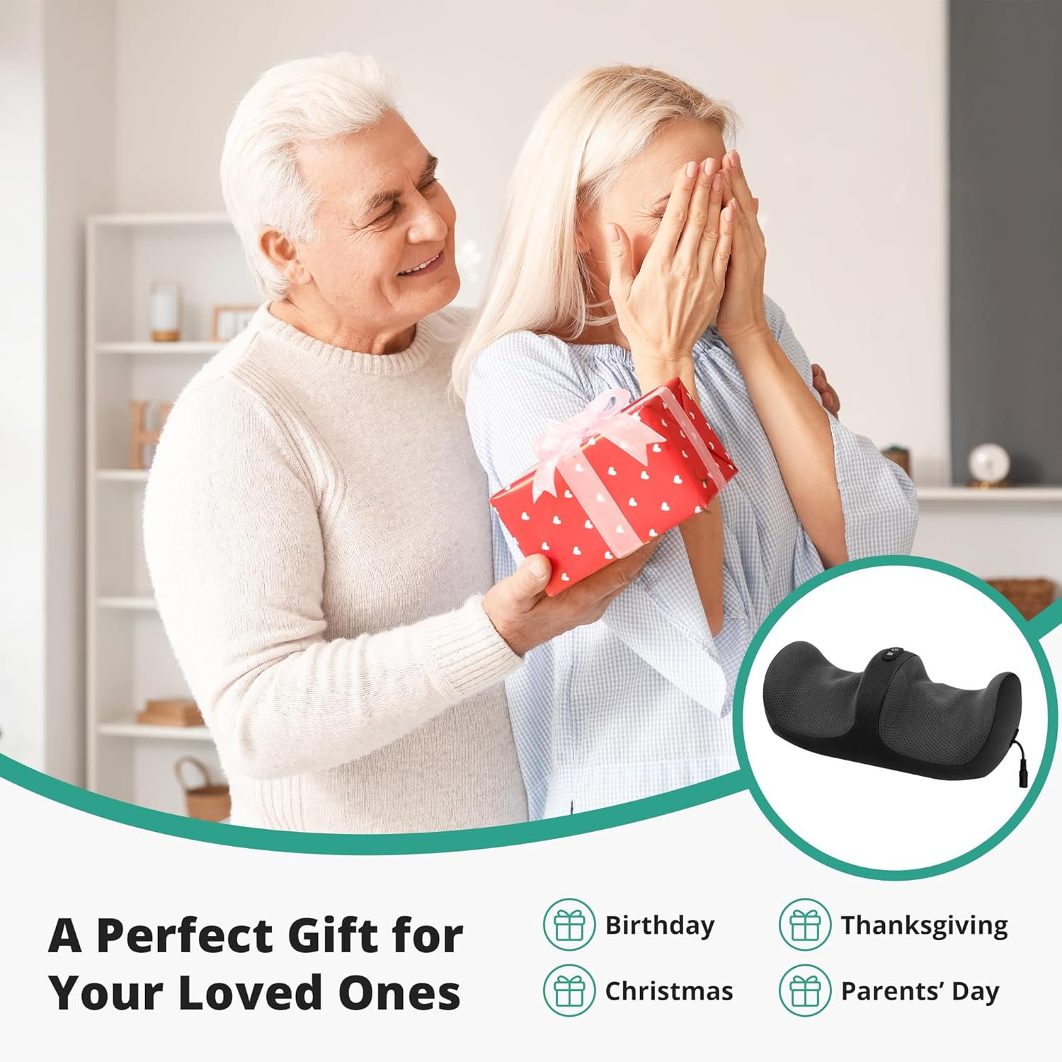 Medcursor Foot Massager with Heat, Feet Massager Machine with Massage Roller, Adjustable Intensity for Foot Massage, Lightweight and Relax for Home or Office Use (Not Cordless) image number 3