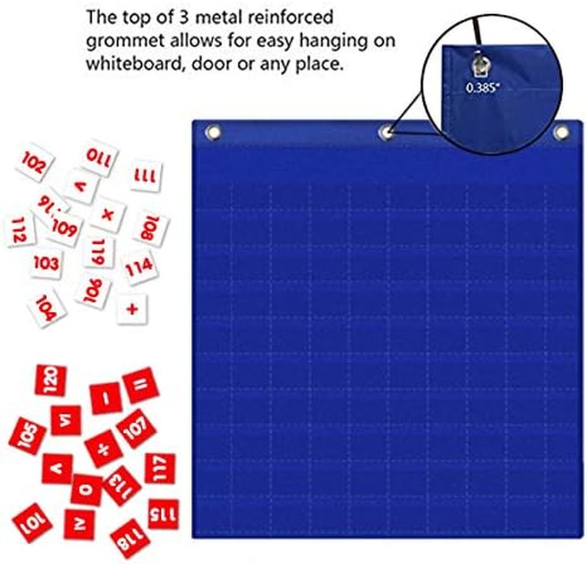 Eamay Hundreds Pocket Chart,With 130 Number Cards, for Teacher Lessons in a Classroom or for Use at Home(100 Pockets) image number 6