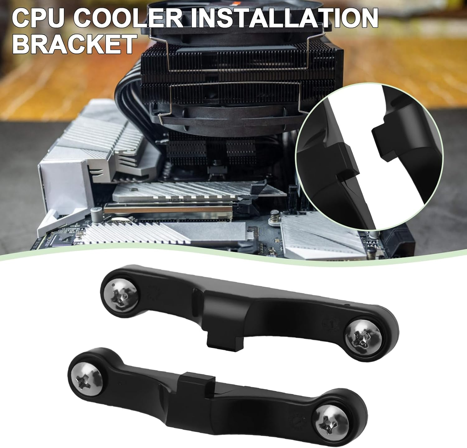 OTOTEC 2Pcs Desktop Computer CPU Cooler Mounting Brackets Fan Bracket with Screws Compatible with AM5 Compatible with AMD Motherboard Black image number 5