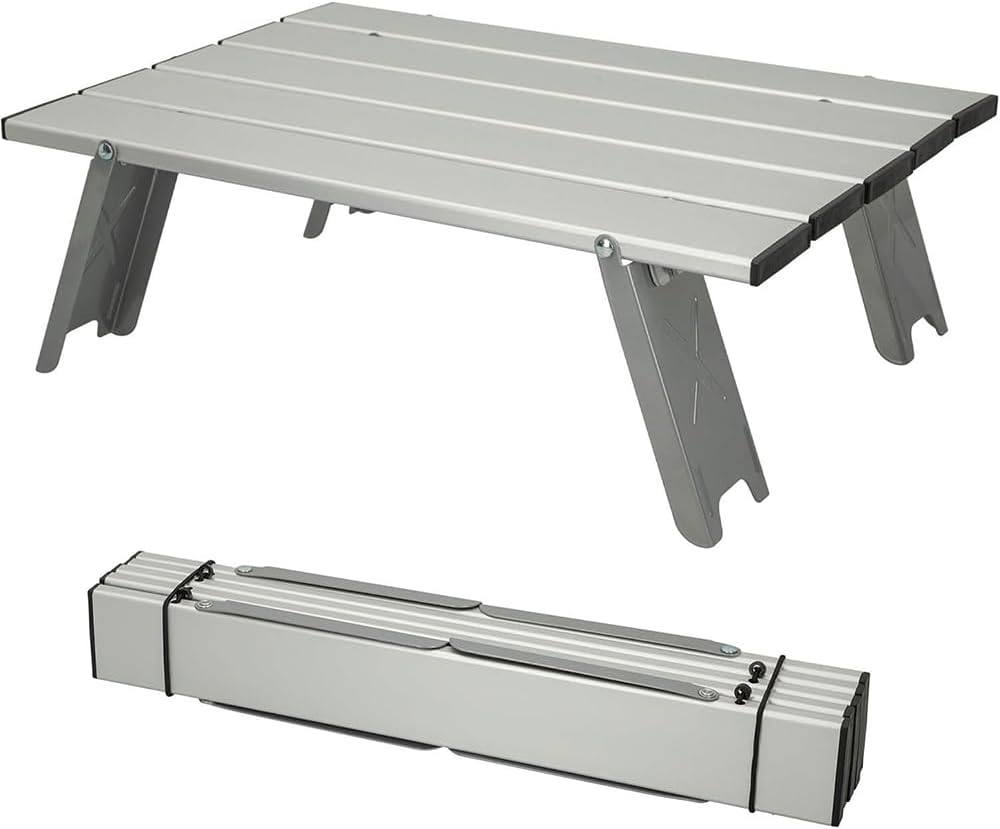 15.7"X11.4"X5.3" Ultralight Aluminum Camping Table, Portable Folding Outdoor Table, Compact Beach & Picnic Table for Travel, Tailgating & Car Camping (Silver) image number 6