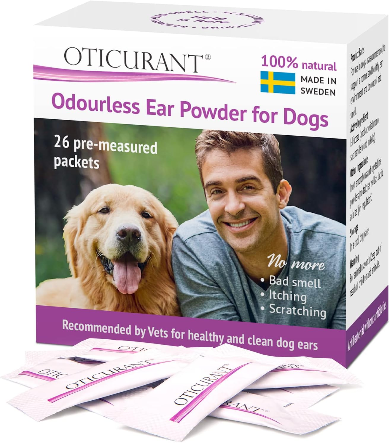 OTICURANT Pet Ear Powder for Dogs | No More Itching, Scratching or Bad Smell | Reduces Waxy Build up | No Cleaning Solution Drops or Wash Needed | 26 Easy-Dose Packets image number 5